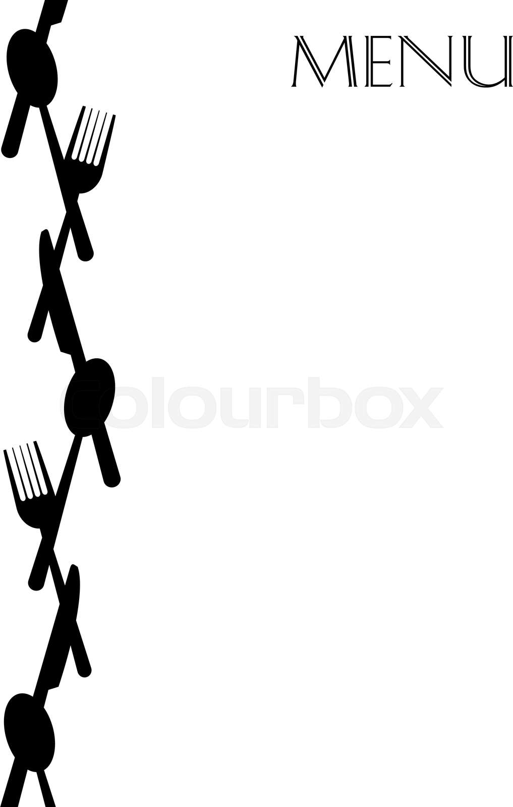 knife and fork menu Stock vector Colourbox