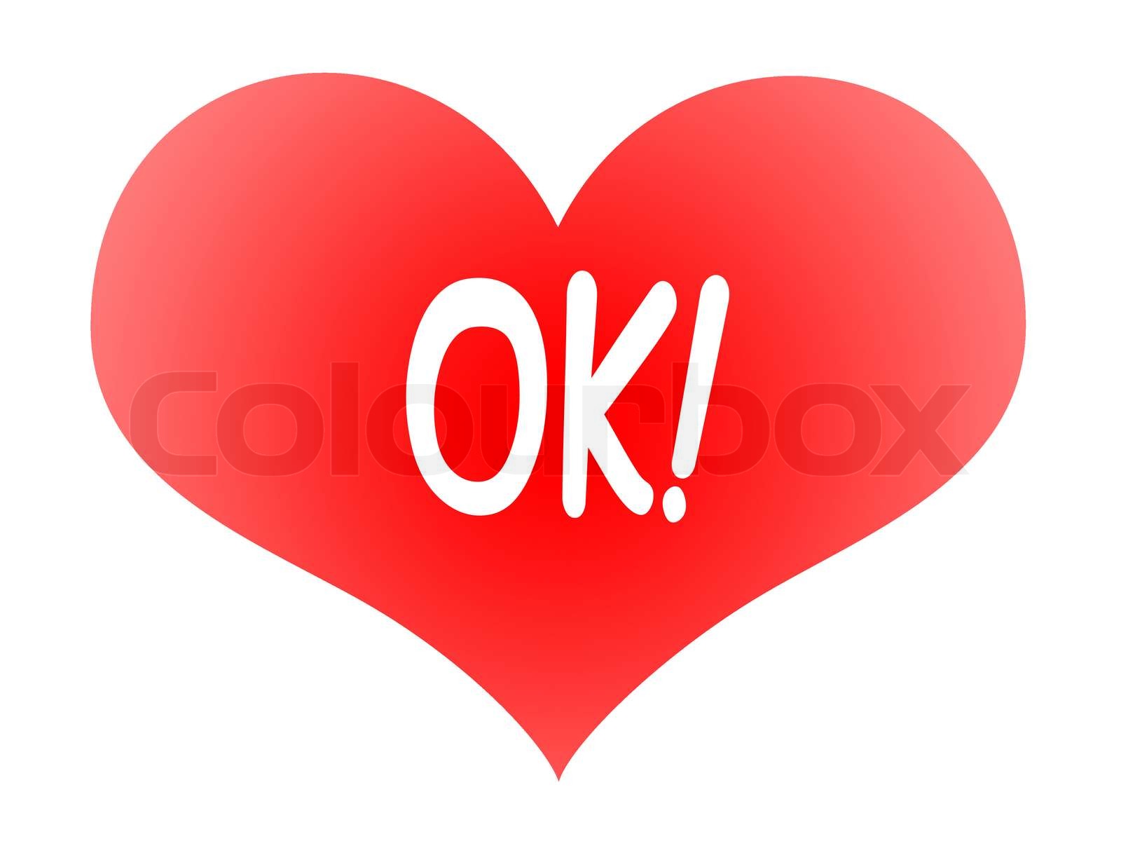 Heart say OK Stock image Colourbox