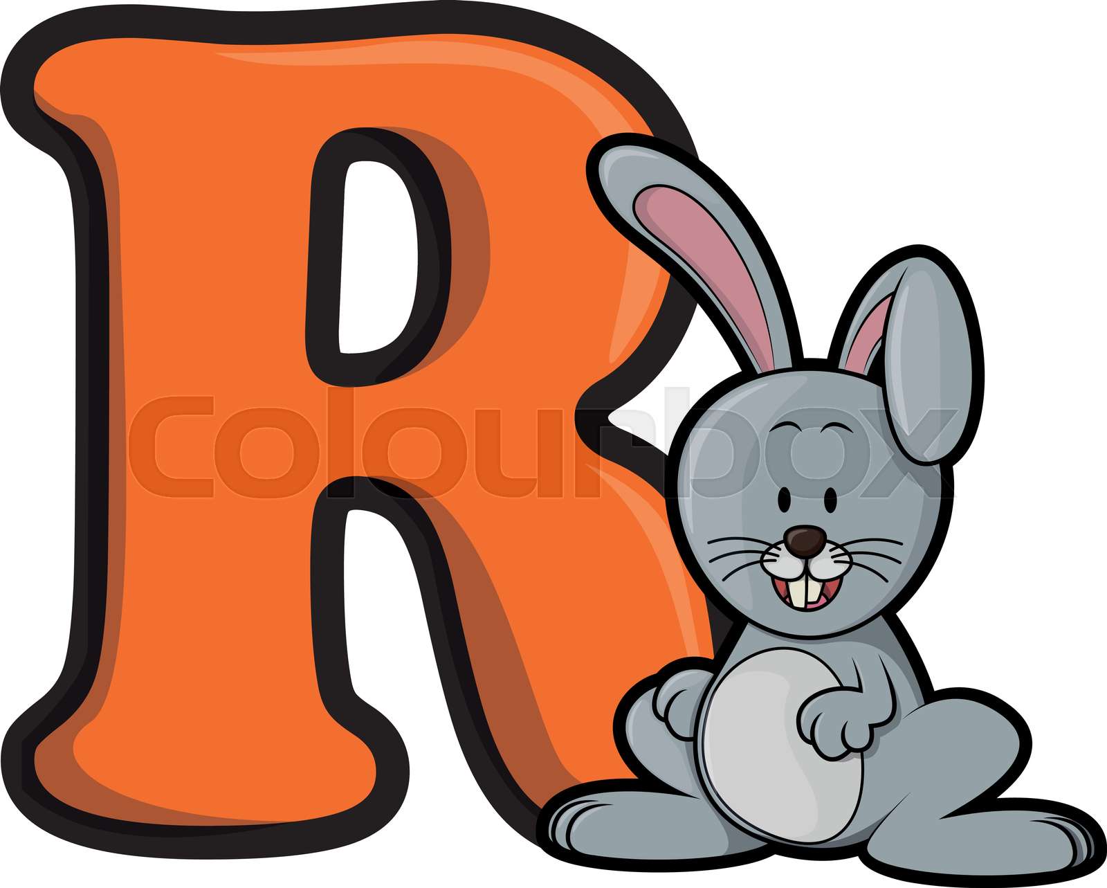 R for rabbit Stock vector Colourbox