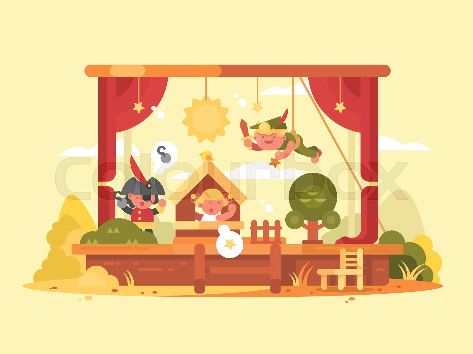Performance children on scene | Stock vector | Colourbox