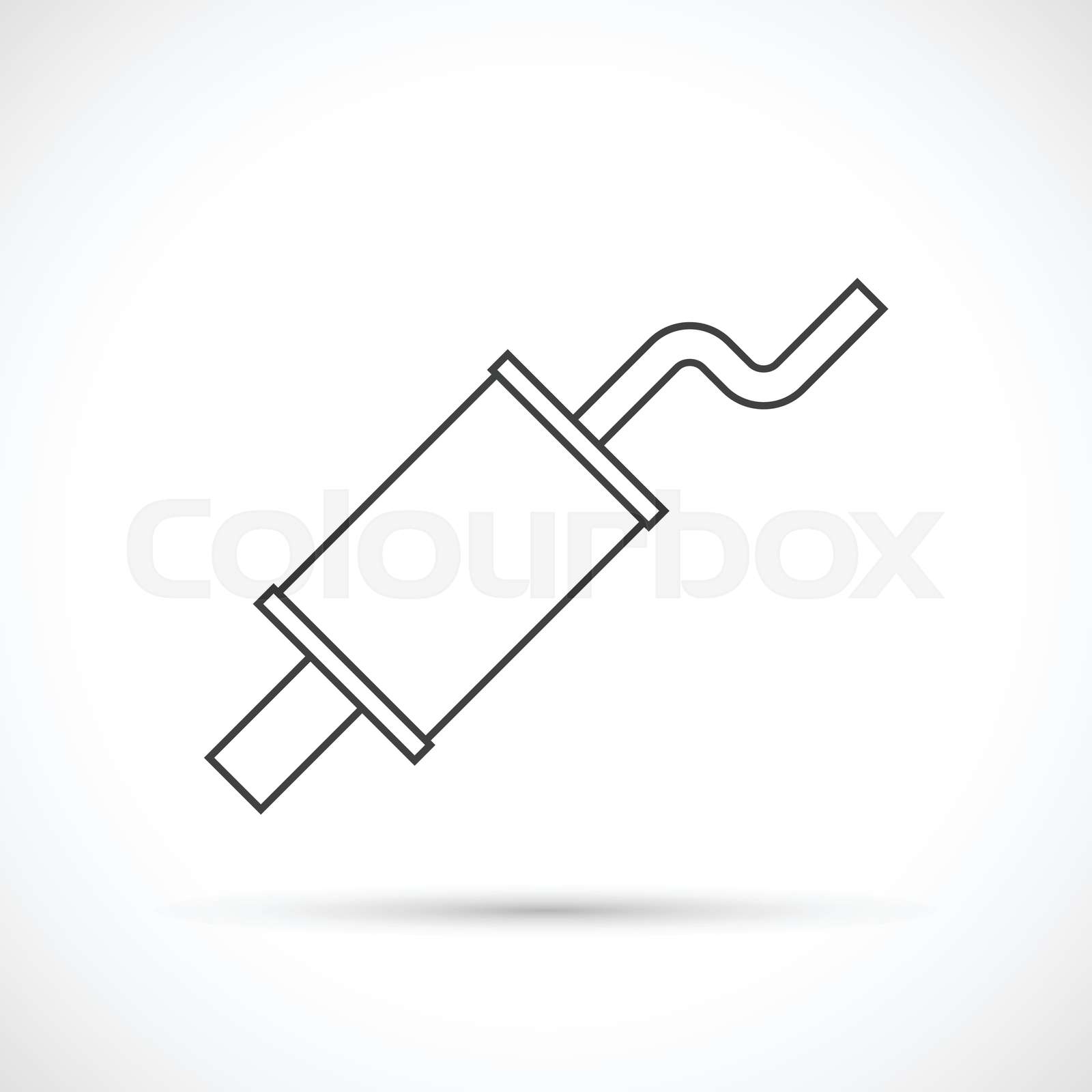 Car muffler outline icon Stock vector Colourbox