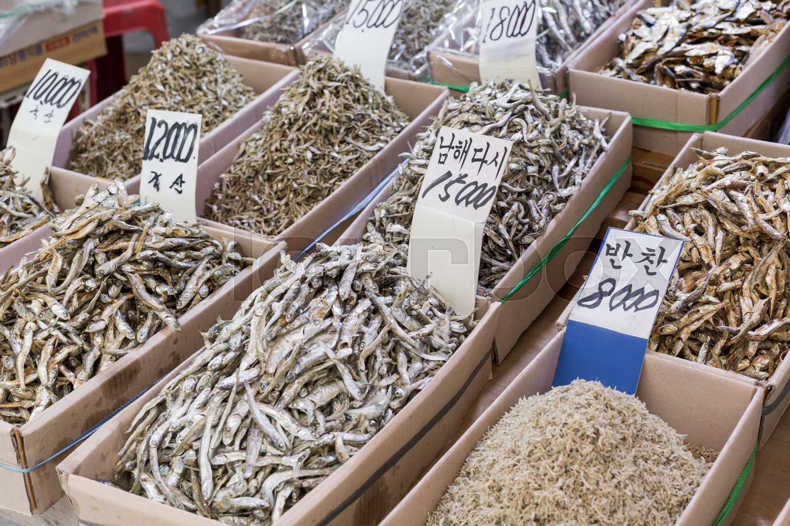 Dried fish market in South Korea Stock image Colourbox