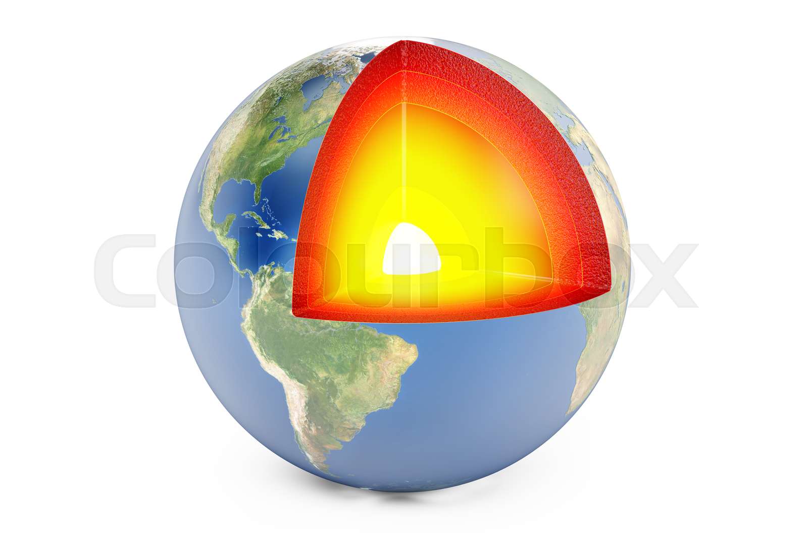Structure Of Earth Planet Concept 3D Rendering Stock Image Colourbox