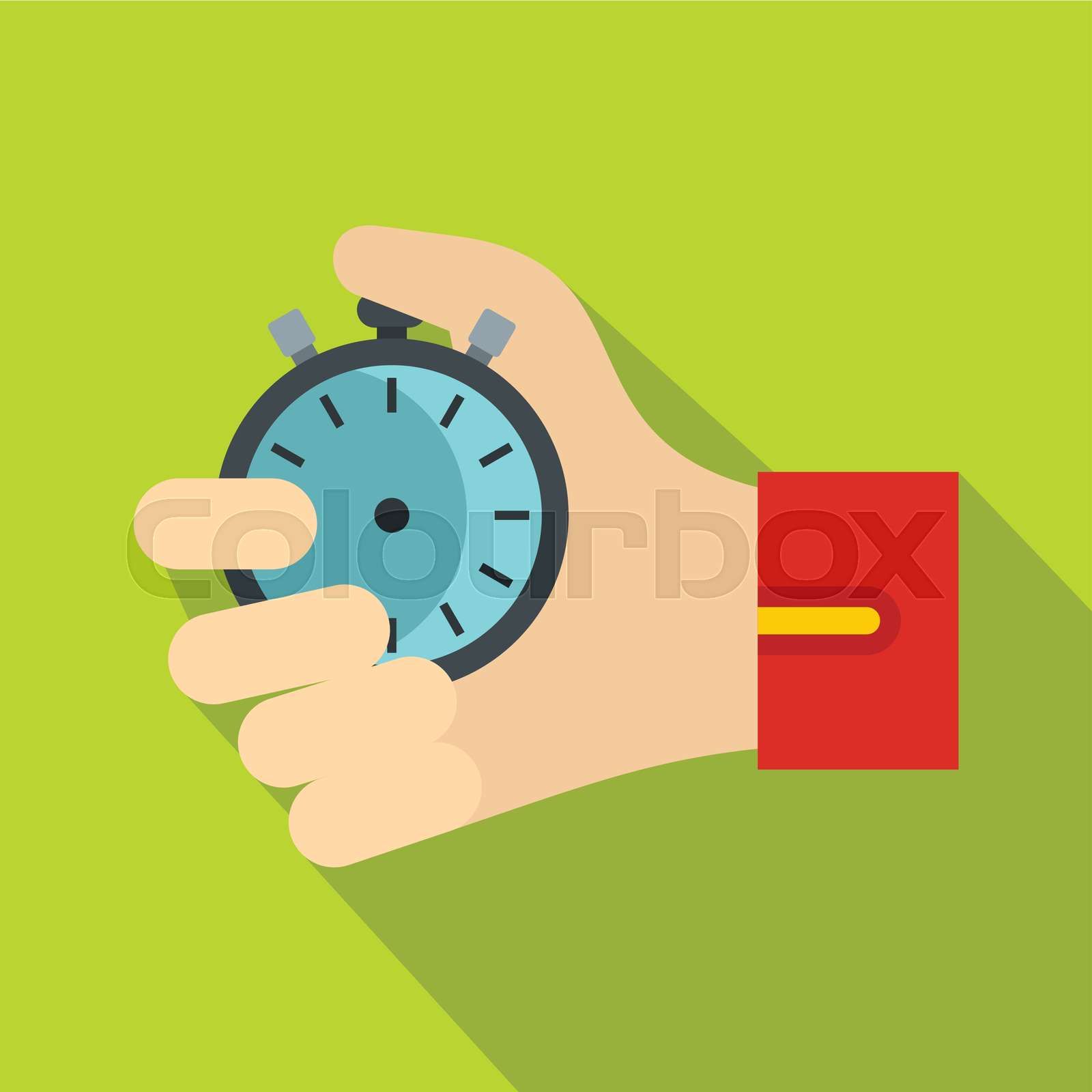 Hand Holding Stopwatch Icon Flat Style Stock Vector Colourbox Hand Holding Stopwatch Icon Flat Style Stock Vector Colourbox