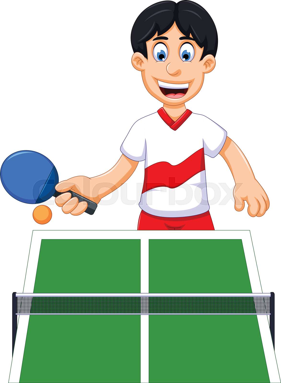 funny man cartoon playing table tennis | Stock vector | Colourbox