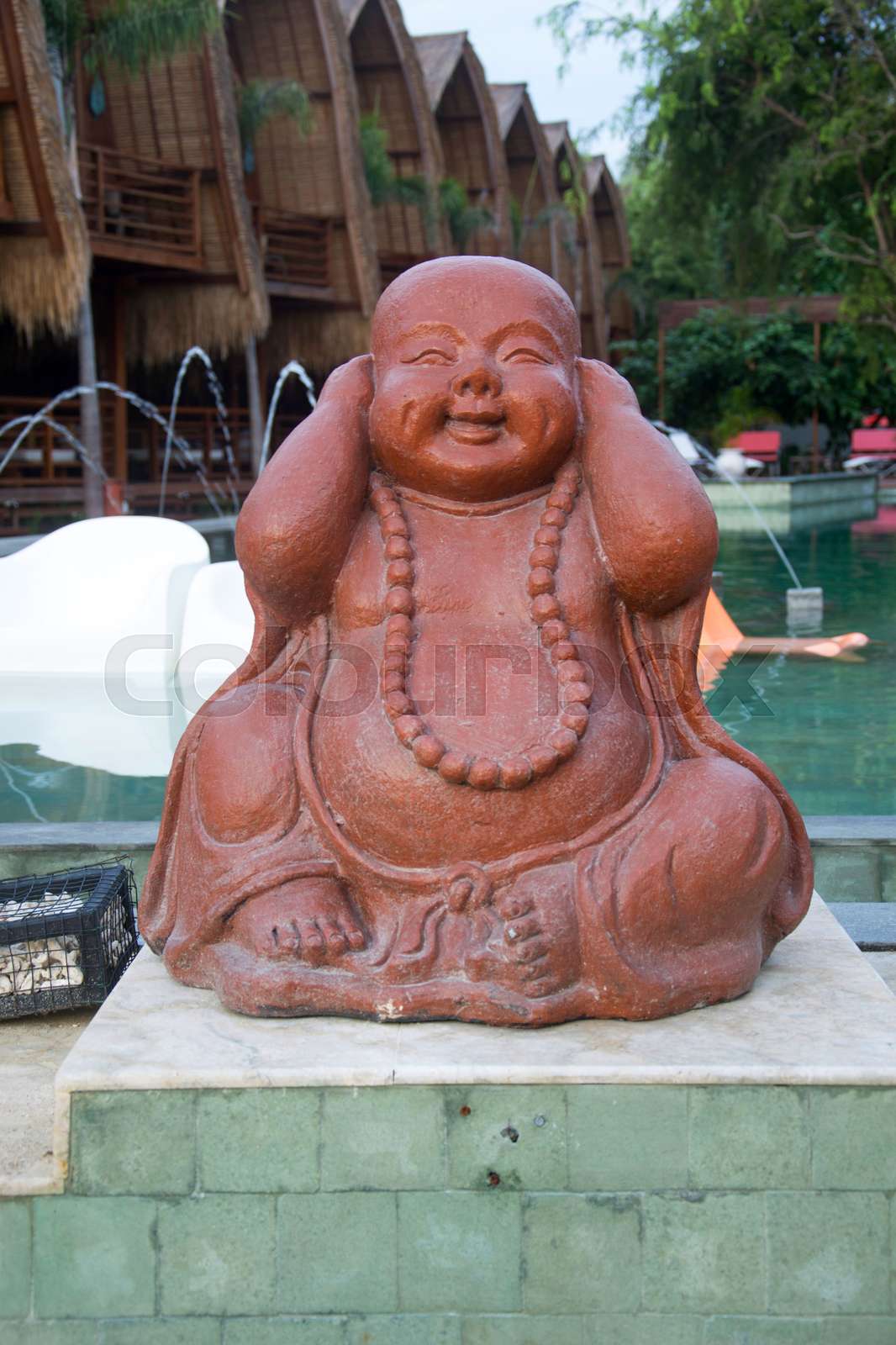lustige buddha figur Stock Bild Colourbox