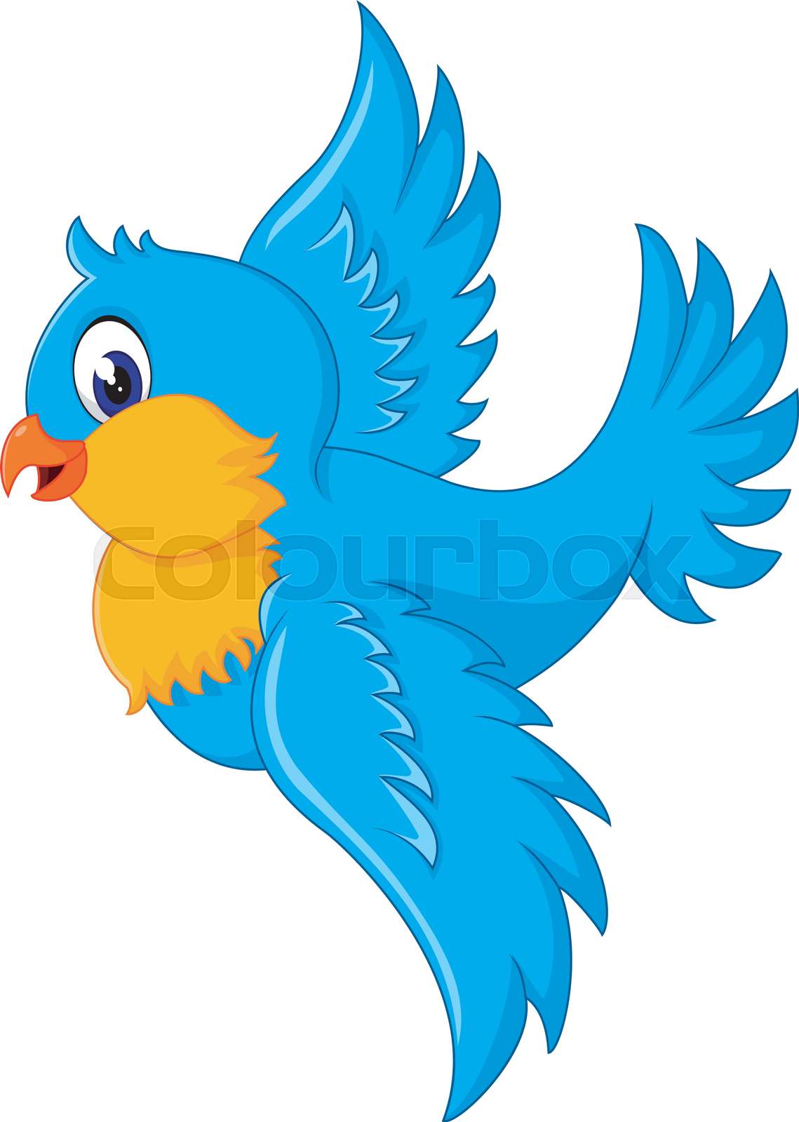 Illustration of happy Flying bird | Stock vector | Colourbox