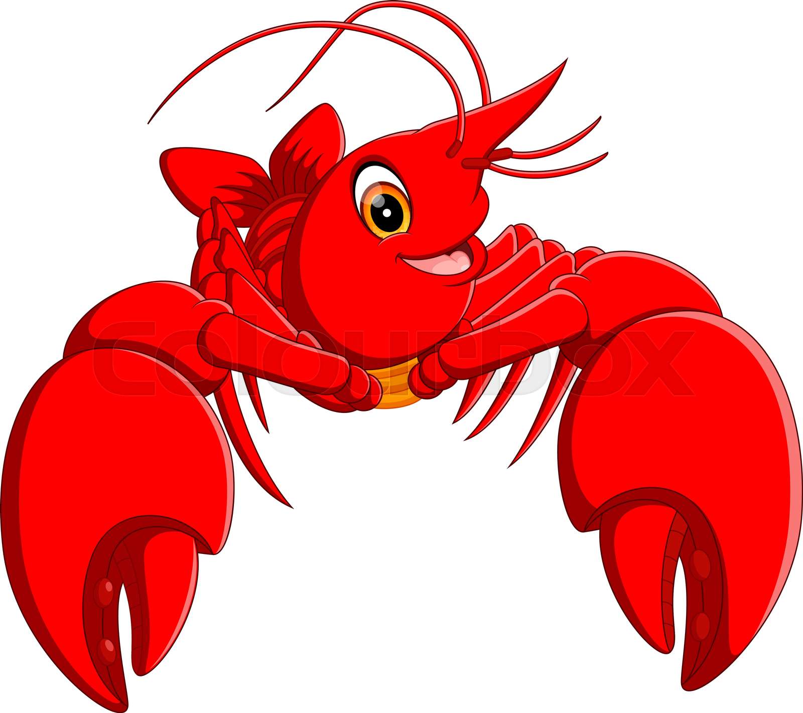 illustration of cute lobster cartoon Stock vector Colourbox