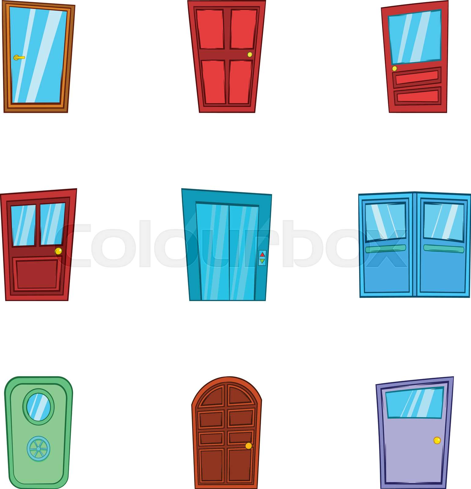 tür, cartoon, icon | Stock-Vektor | Colourbox