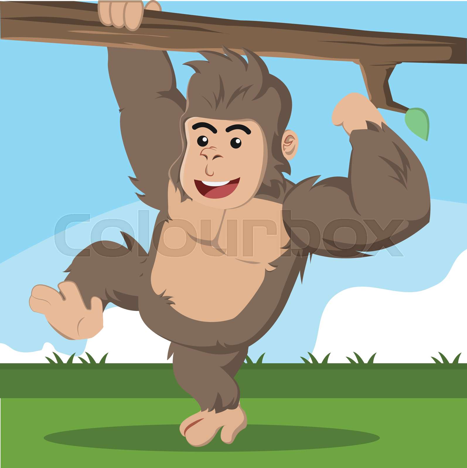 gorilla climbing branch vector illustration design | Stock vector