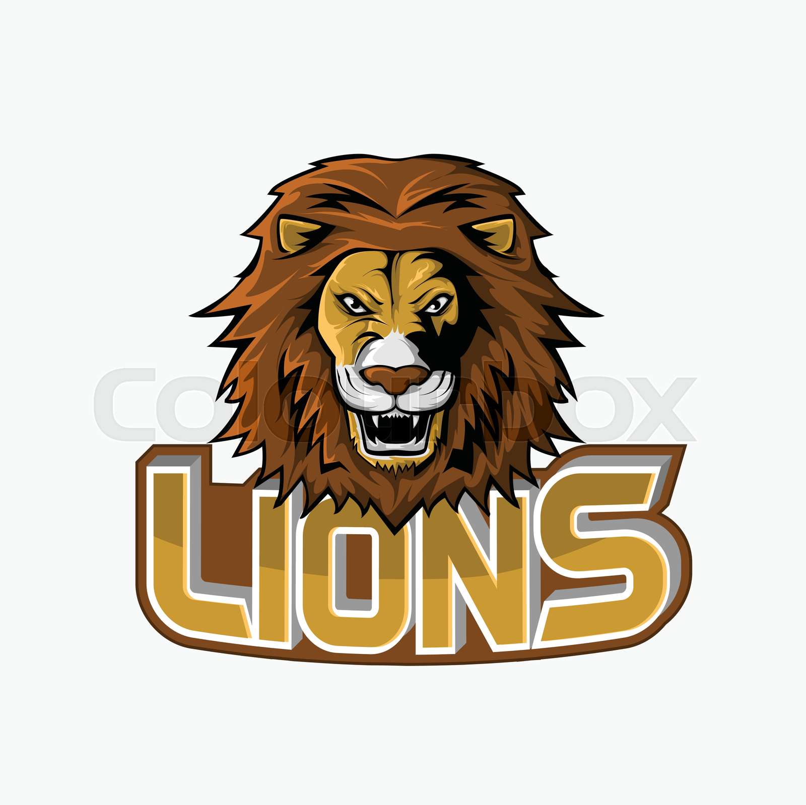 lions banner illustration design colorful Stock vector Colourbox