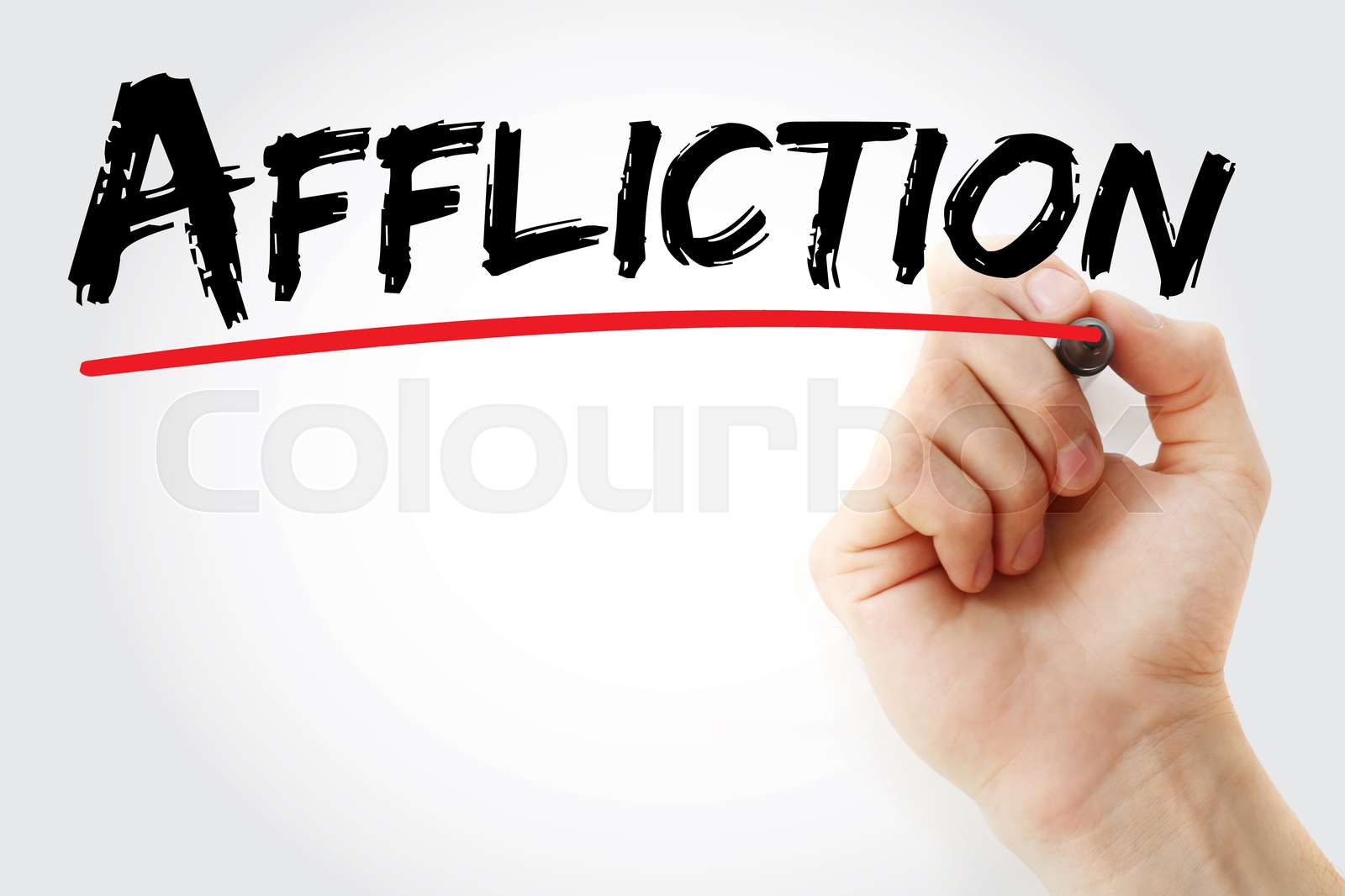 Hand writing Affliction with marker | Stock image | Colourbox
