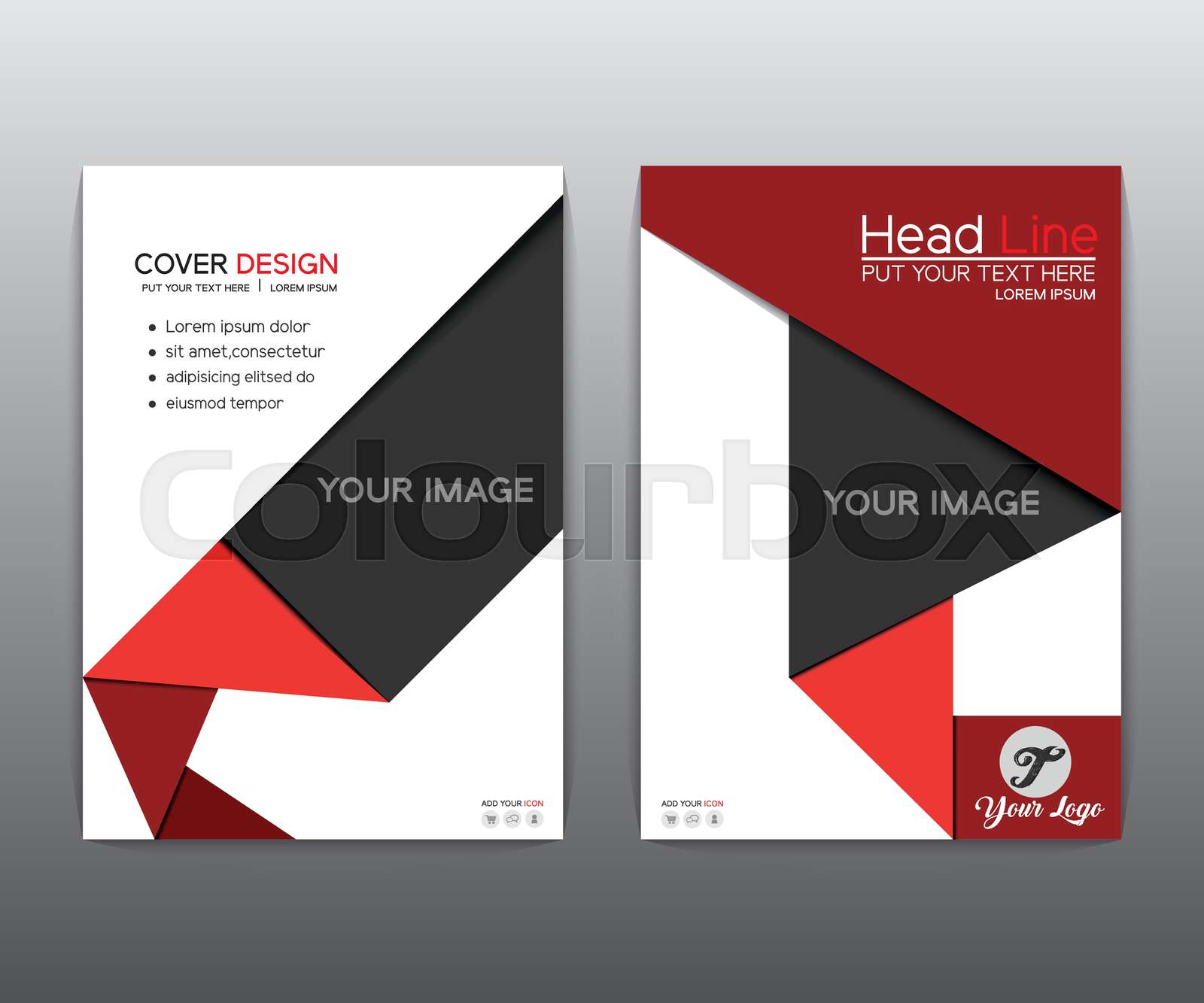 Brochure. Red black elegant Vector annual report Leaflet Brochure