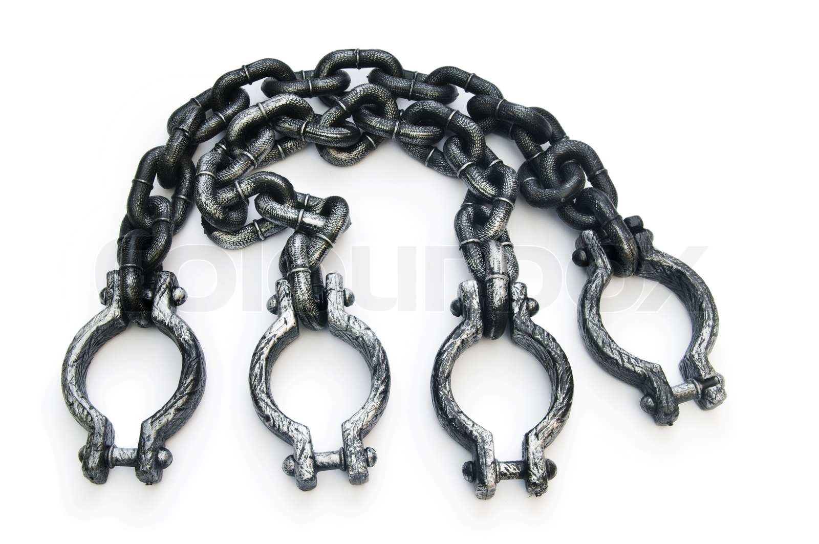 Metall- Fesseln auf dem weißen Hintergrund isoliert | Stock Bild ...