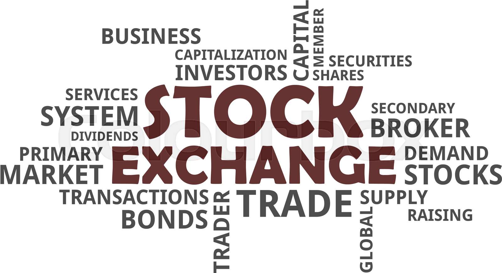 word cloud - stock exchange | Stock vector | Colourbox