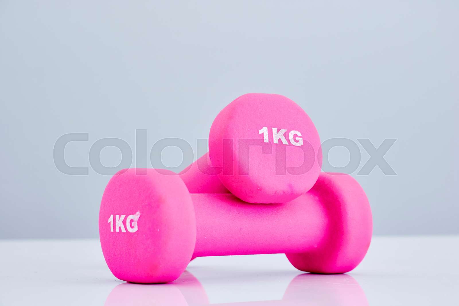 Pink Gym Dumbbell Stock image Colourbox