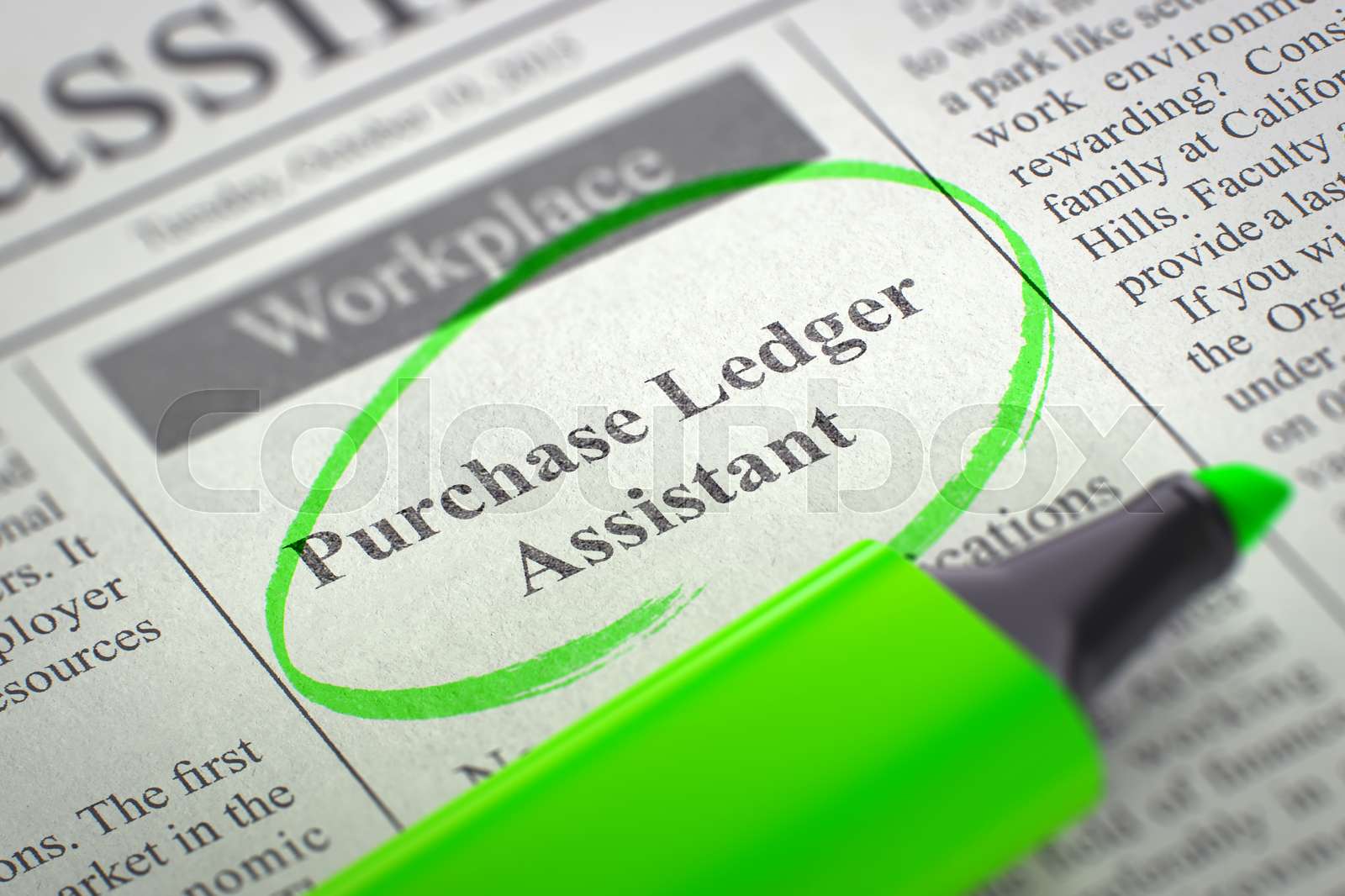 purchase-ledger-assistant-job-vacancy-3d-stock-image-colourbox