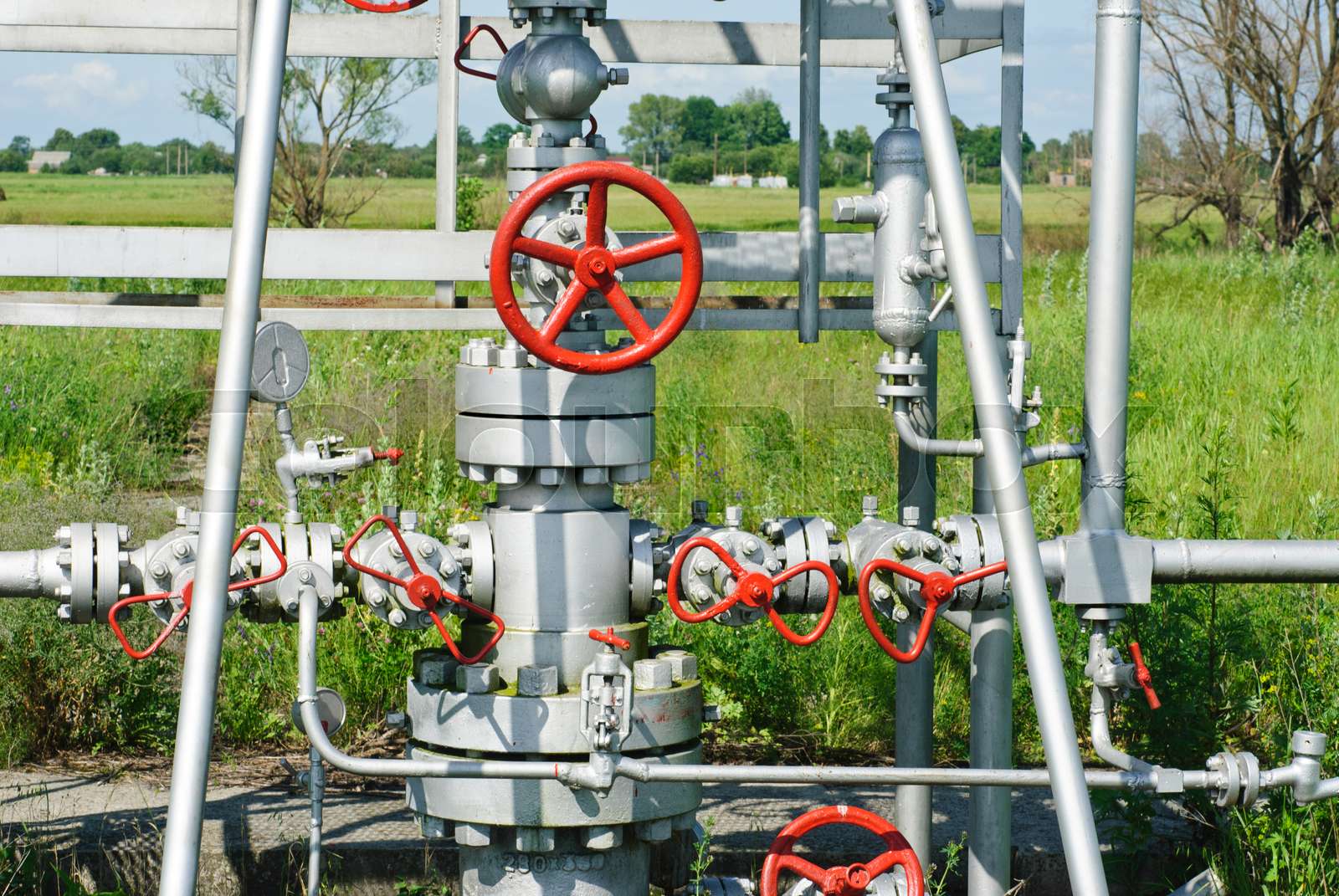 wellhead in the oil and gas industry. Stock image Colourbox