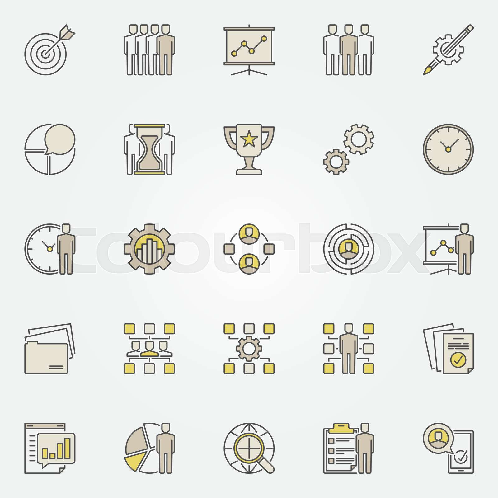 Colorful project management icons | Stock vector | Colourbox