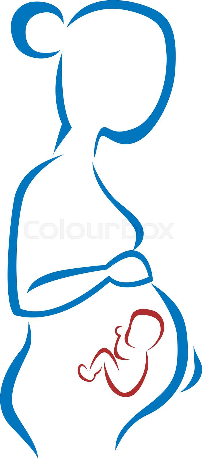 Illustration of pregnant woman symbol | Stock vector | Colourbox
