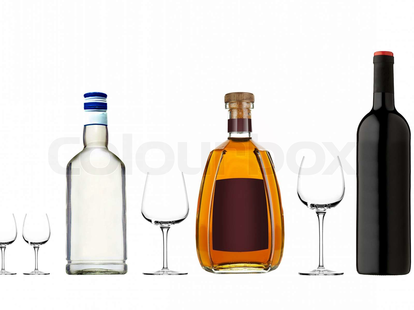 verschiedene Flaschen mit Alkohol | Stock Bild | Colourbox