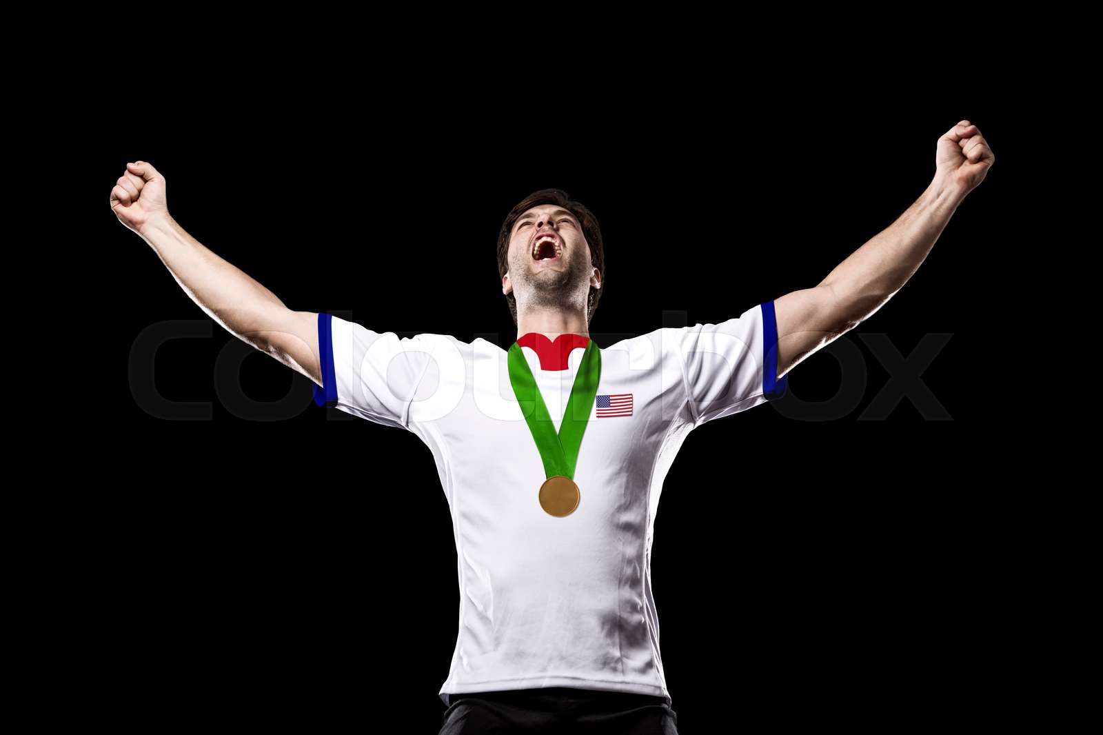 Athlete Celebrating Stock image Colourbox