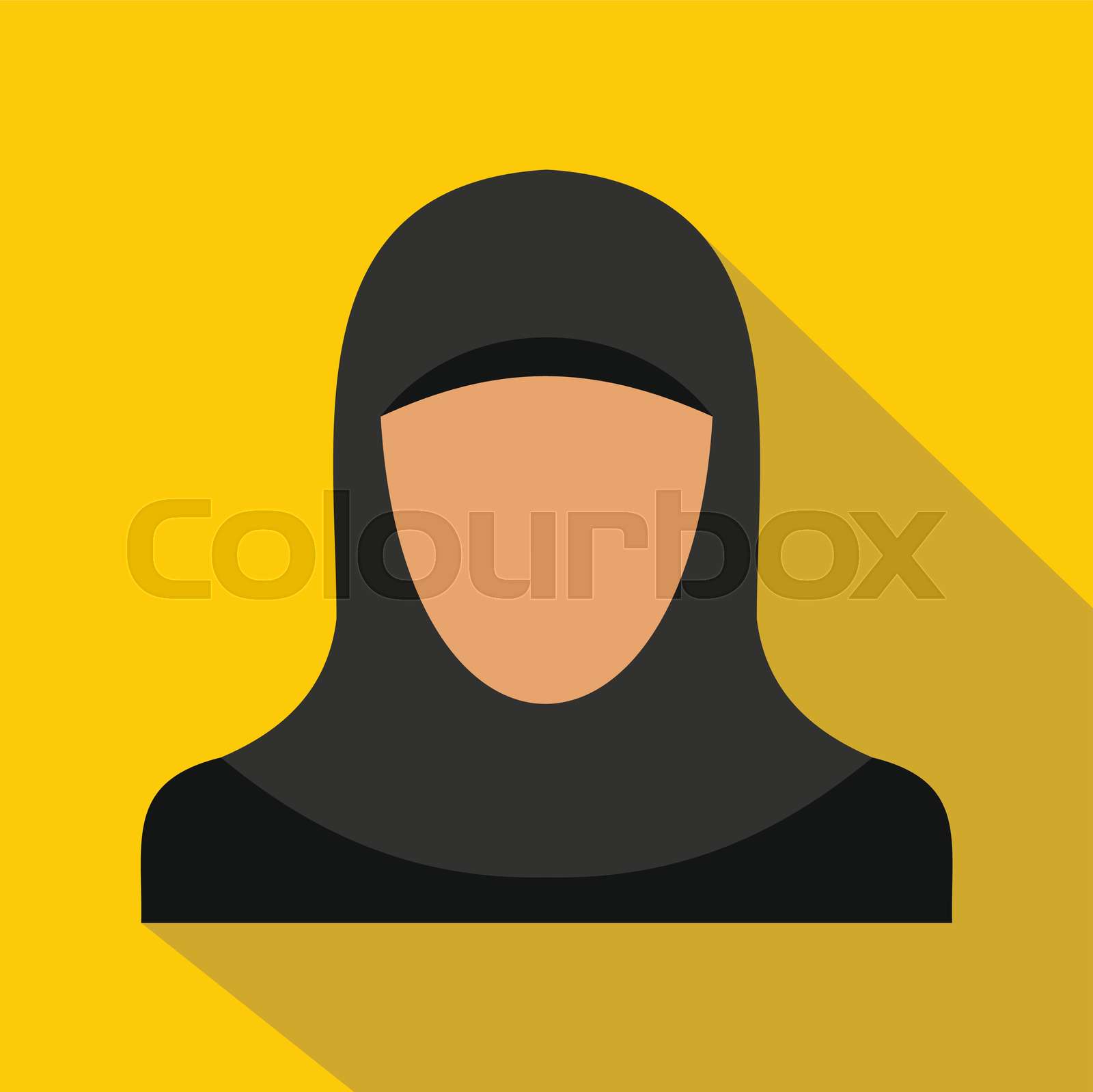 Arabic woman icon, flat style | Stock vector | Colourbox