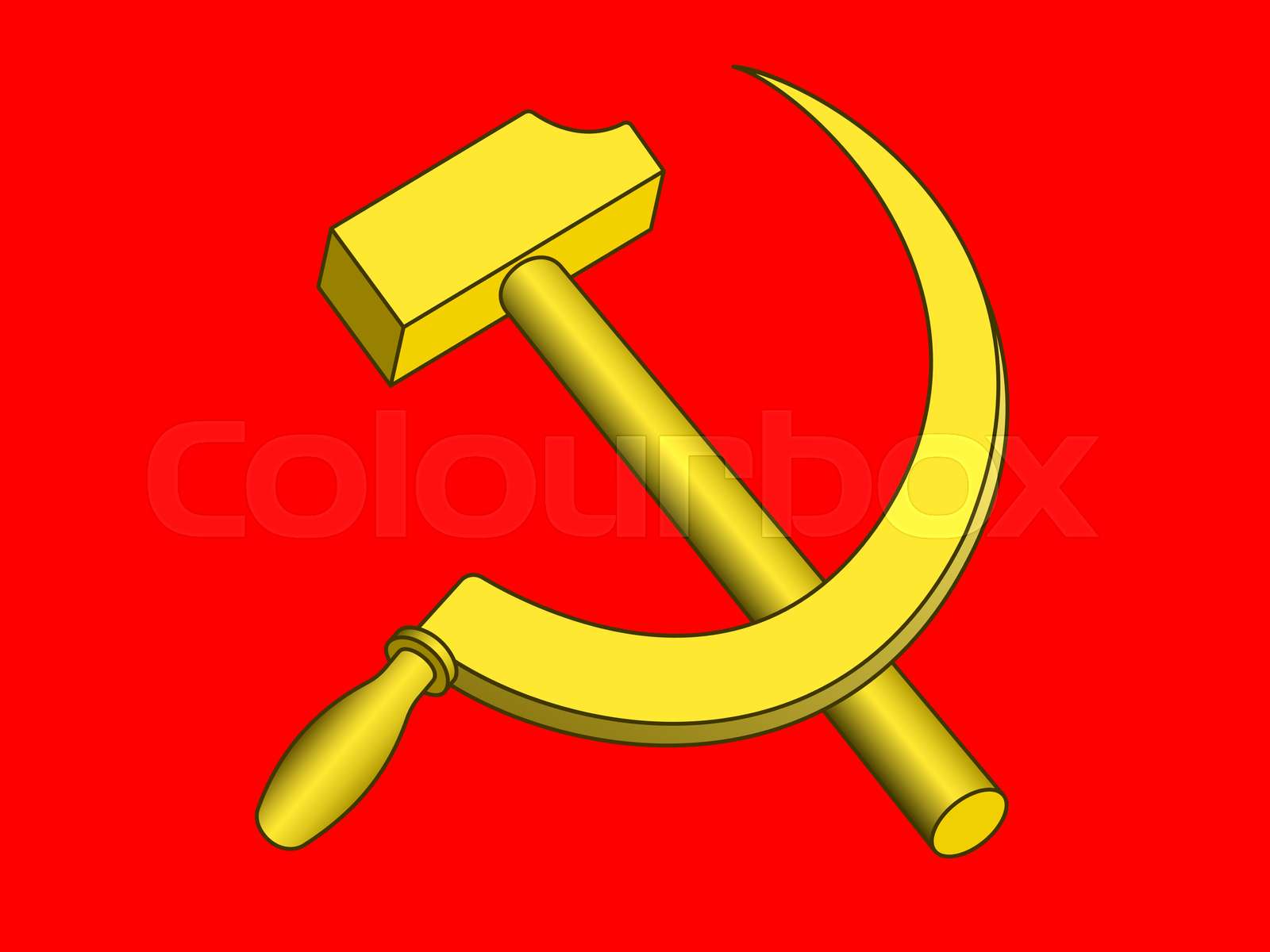 Hammer and sickle on red Stock vector Colourbox