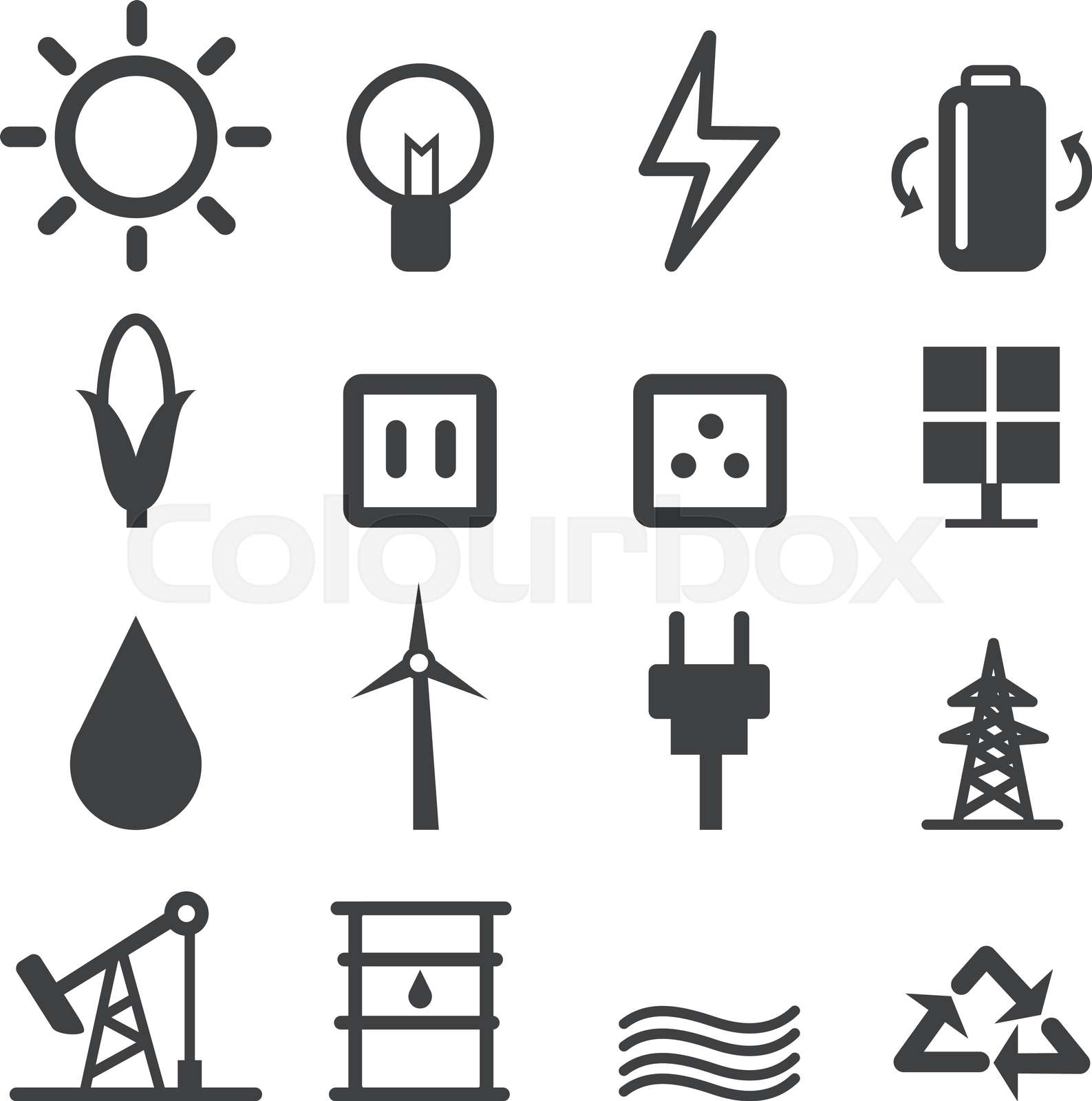 Energy icon set | Stock vector | Colourbox