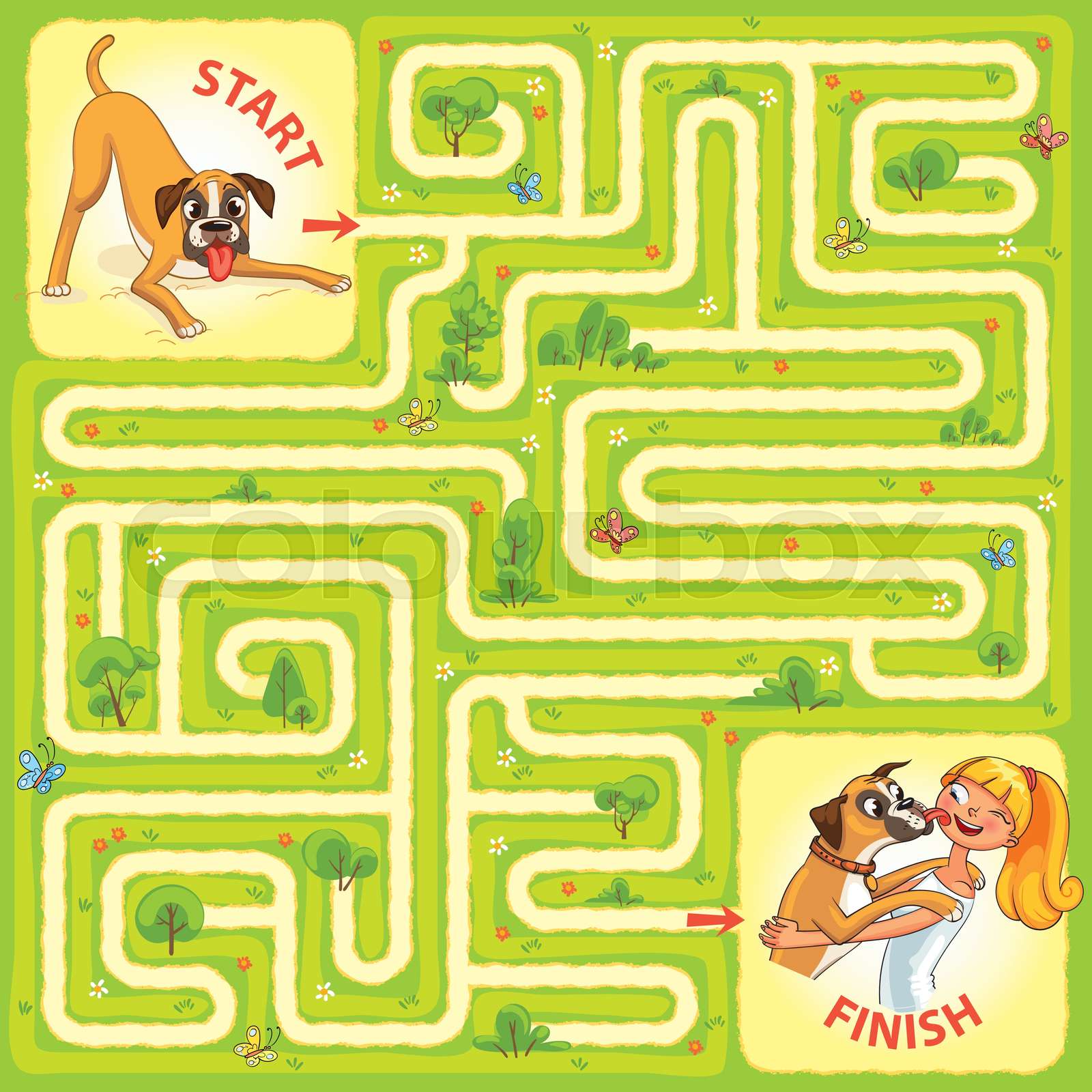 Help the character to find a way out of the maze Stock vector Colourbox
