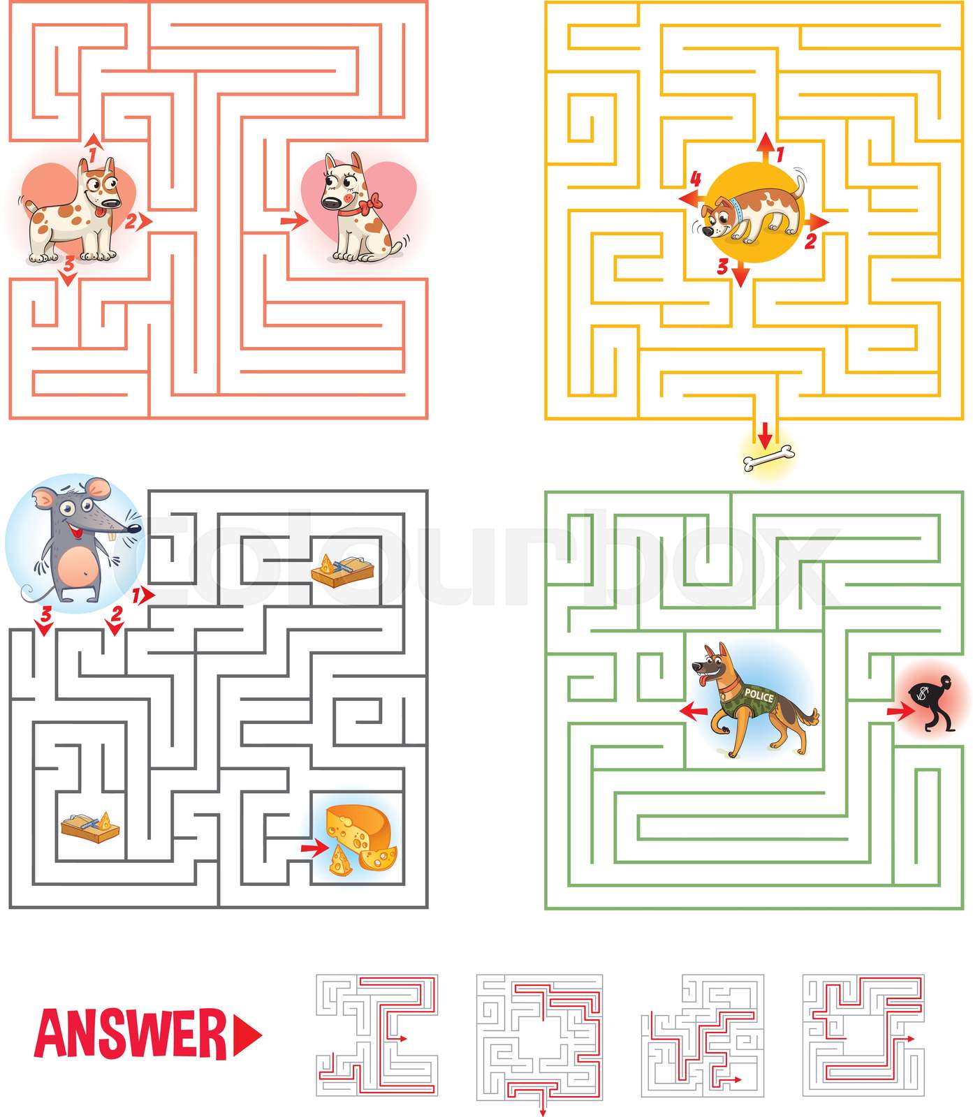 Help the character to find a way out of the maze Stock vector Colourbox
