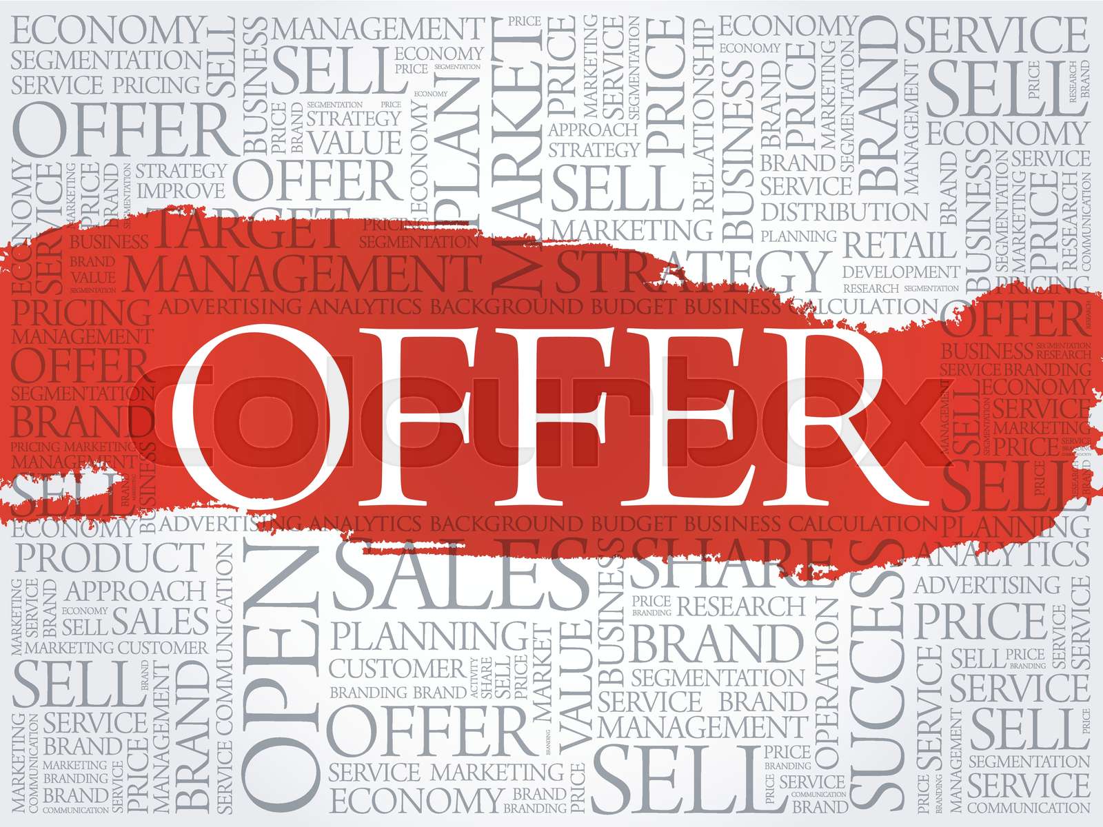 Offer word cloud stock vector colourbox