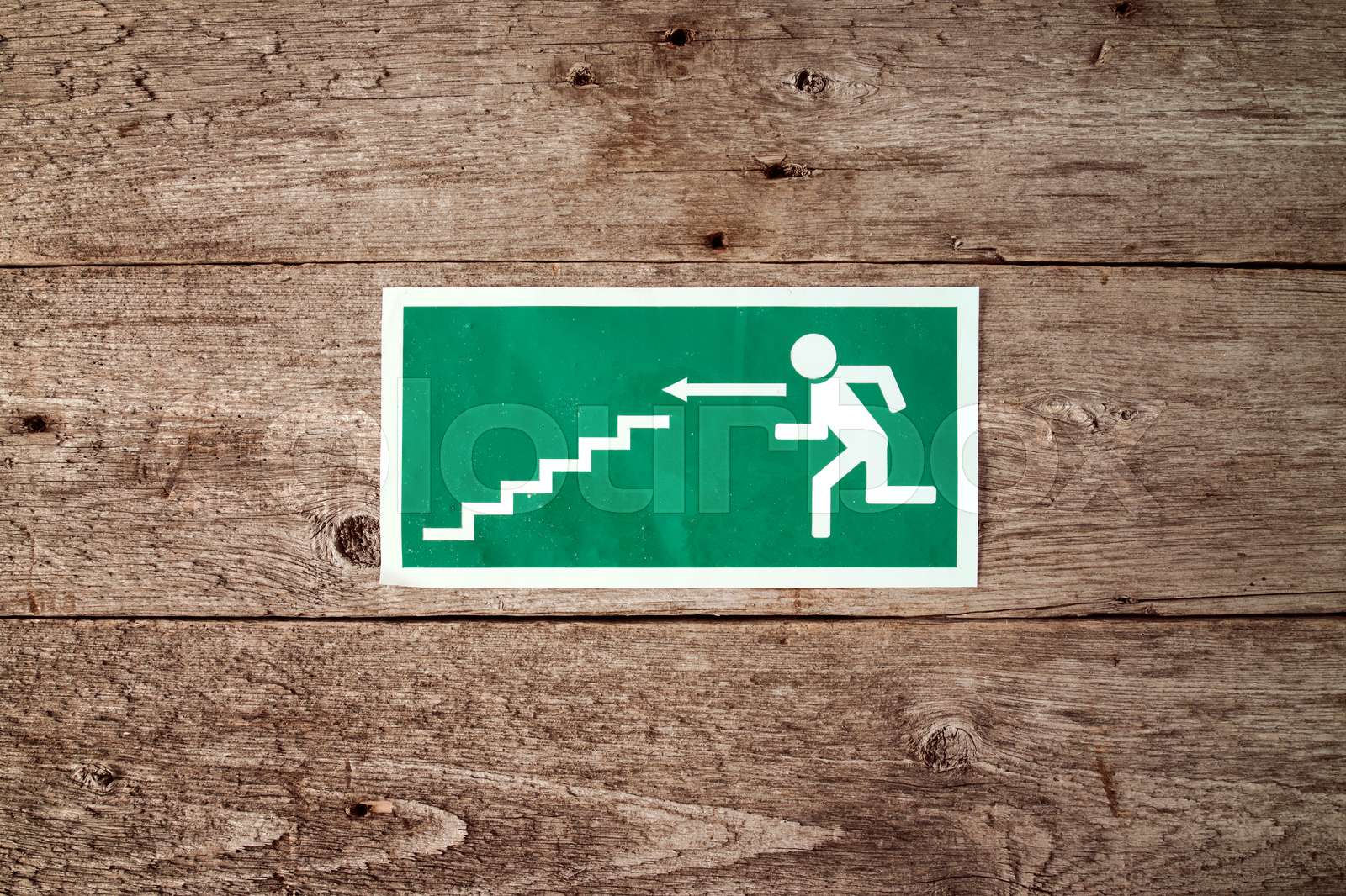 Emergency Exit Sign Stock Image Colourbox