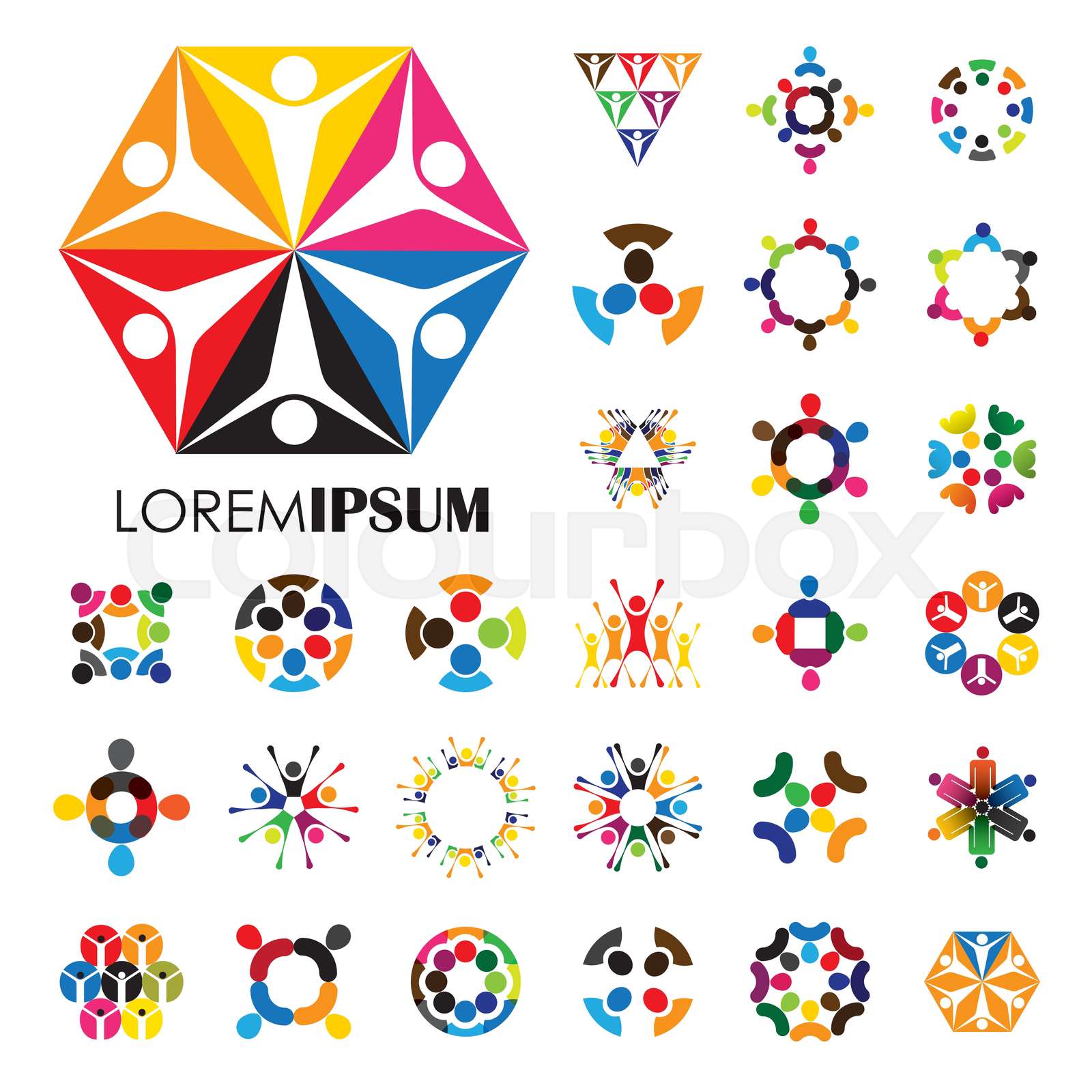 vector logo icons of people together - sign of unity, partnership ...