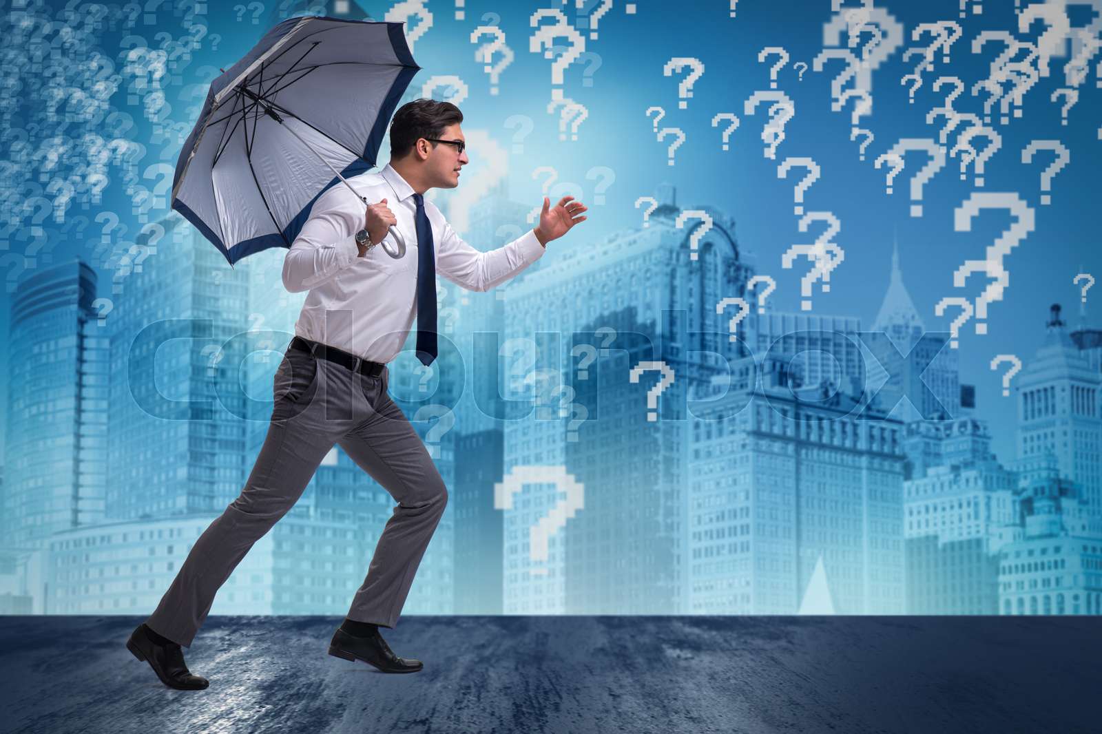 Uncertainty Concept With Businessman And Question Marks Stock Image Uncertainty Concept With Businessman And Question Marks Stock Image