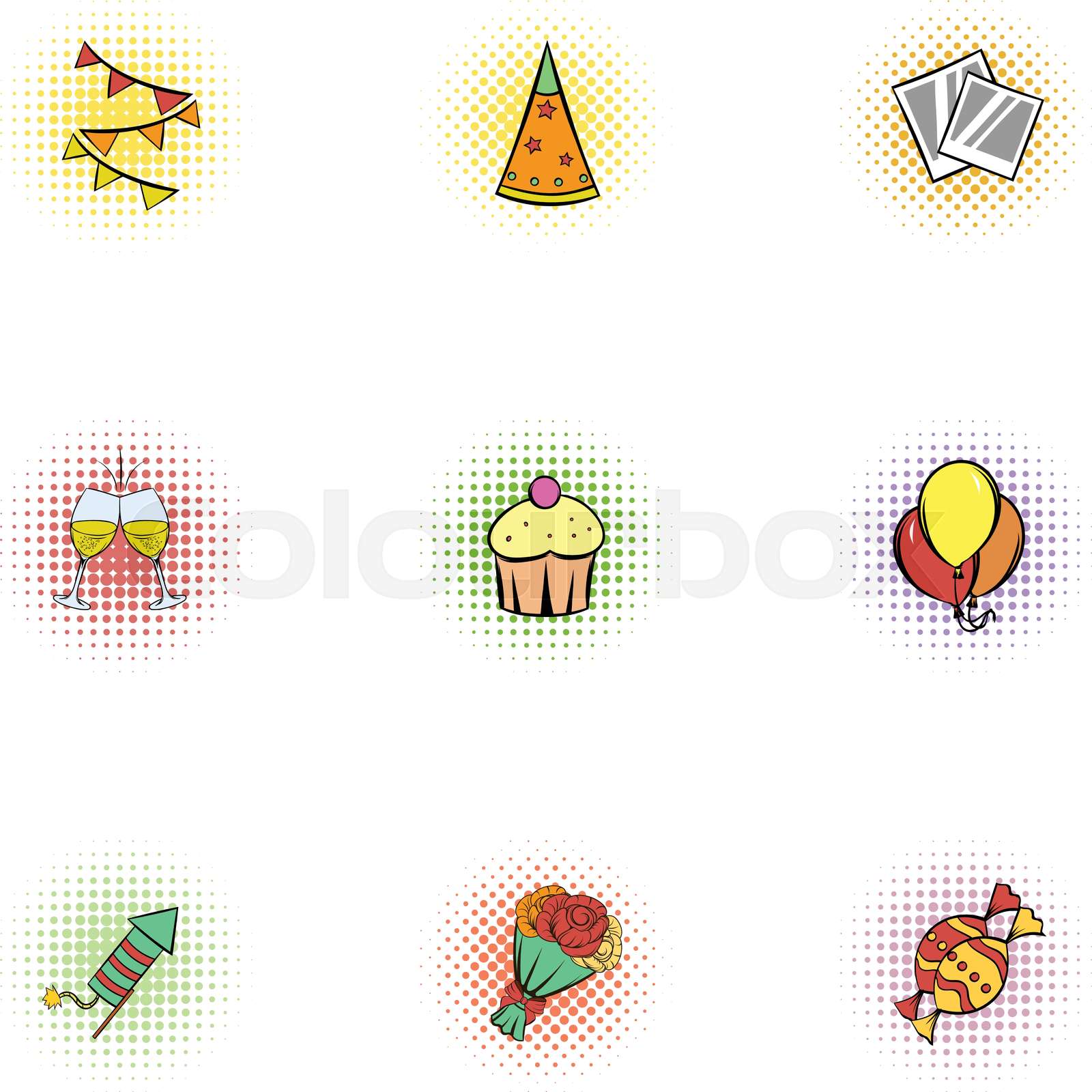 geburtstag, feier, icon  Stock-Vektor  Colourbox