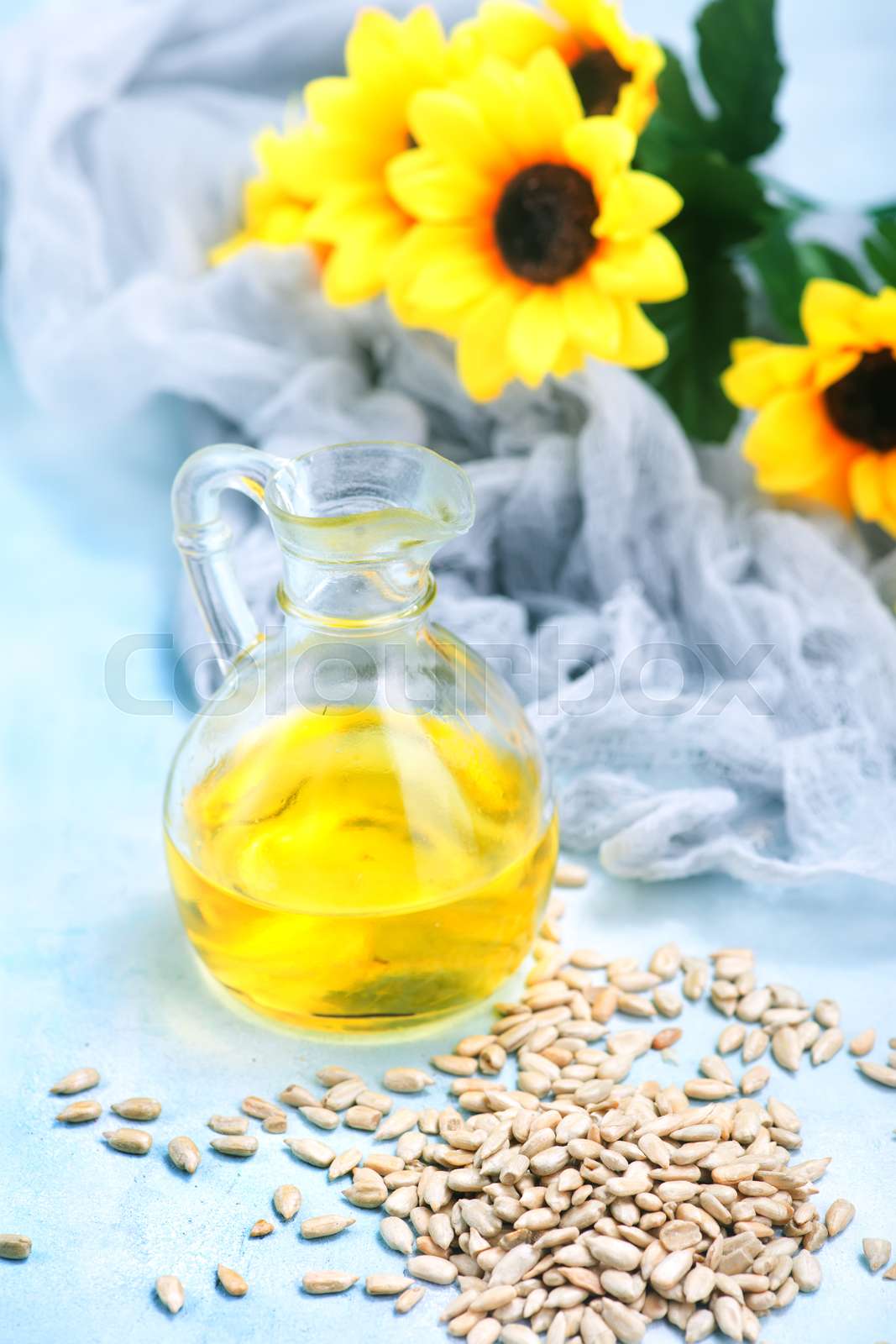 sunflower seed and oil | Stock image | Colourbox