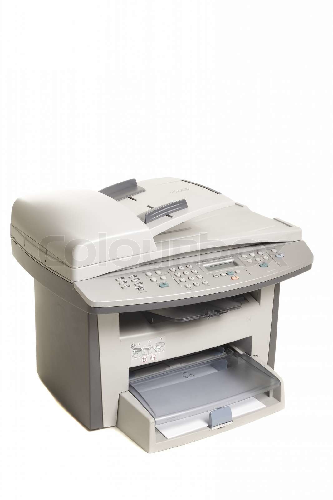 Modern digital printer on the white background | Stock image | Colourbox