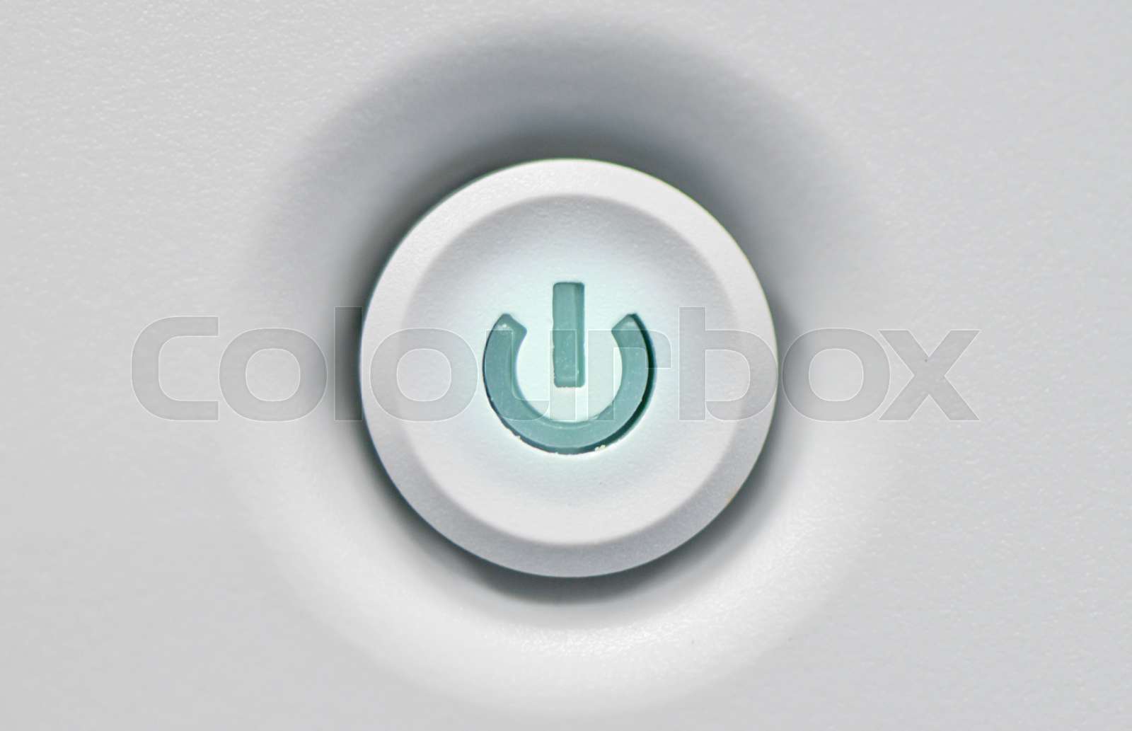 Close up for On - Off Button - with green lighting | Stock image ...