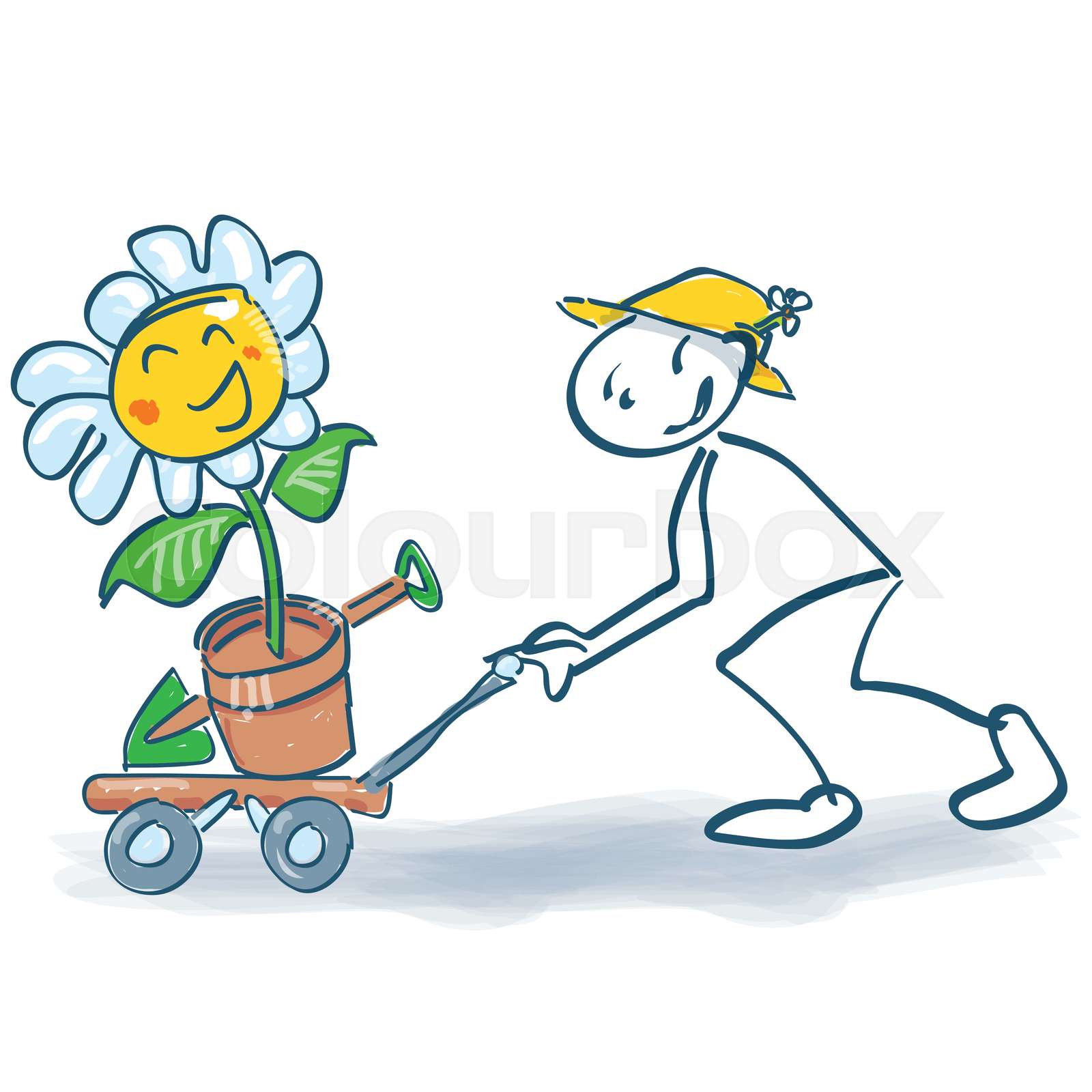 garten, strichmännchen, motivation Stock vector Colourbox
