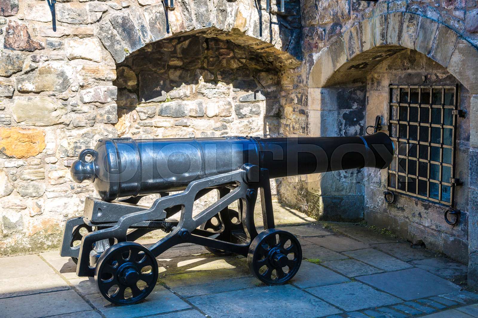 Edinburgh castle cannon | Stock image | Colourbox