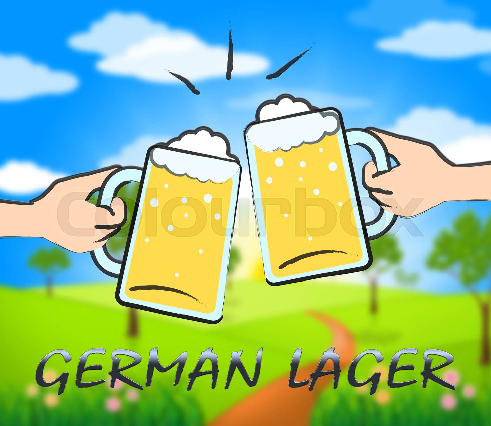 German Lager Means Germany Ale Or Beer Stock image Colourbox