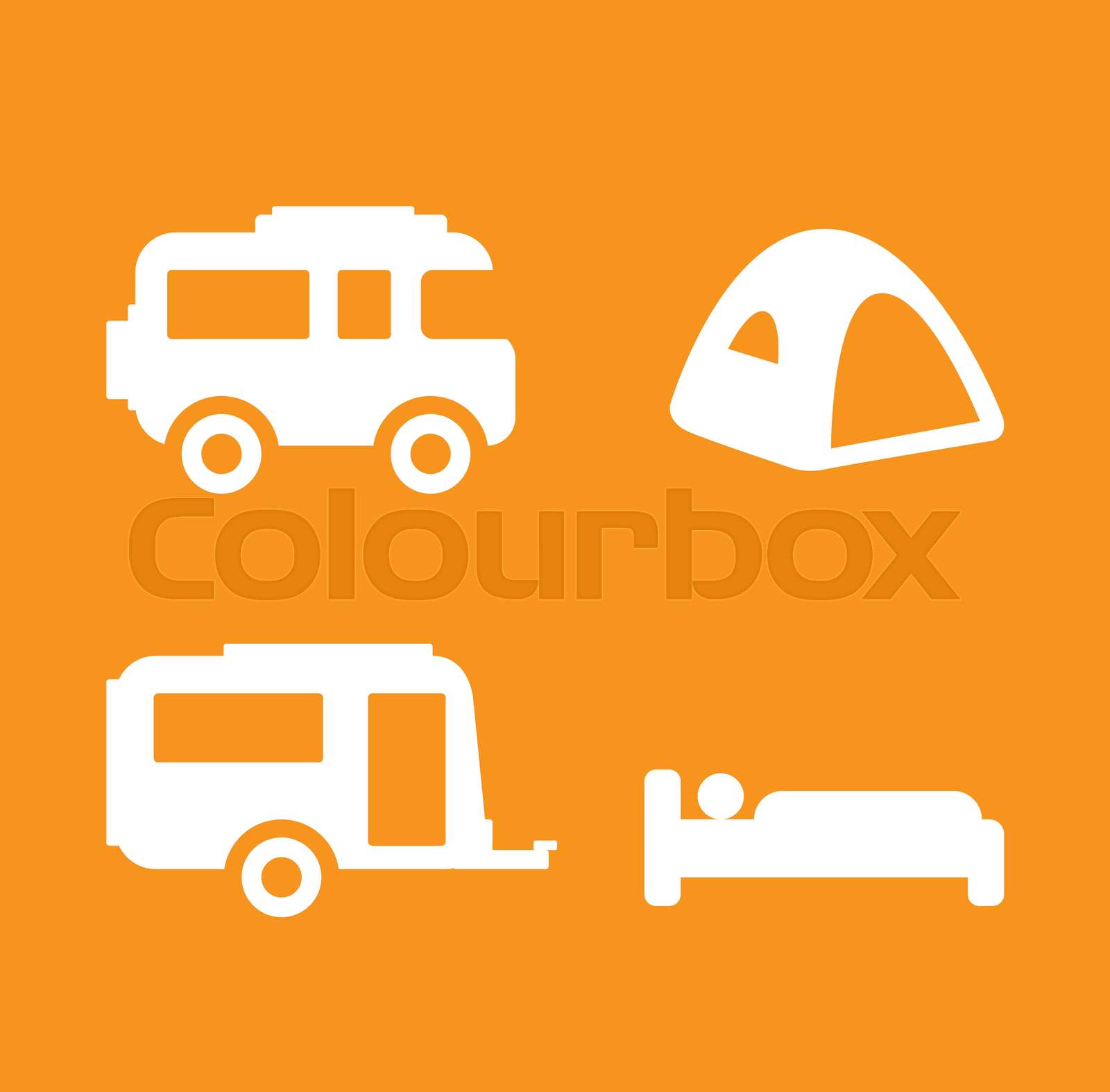Camping and Caravan Icon Set | Stock vector | Colourbox