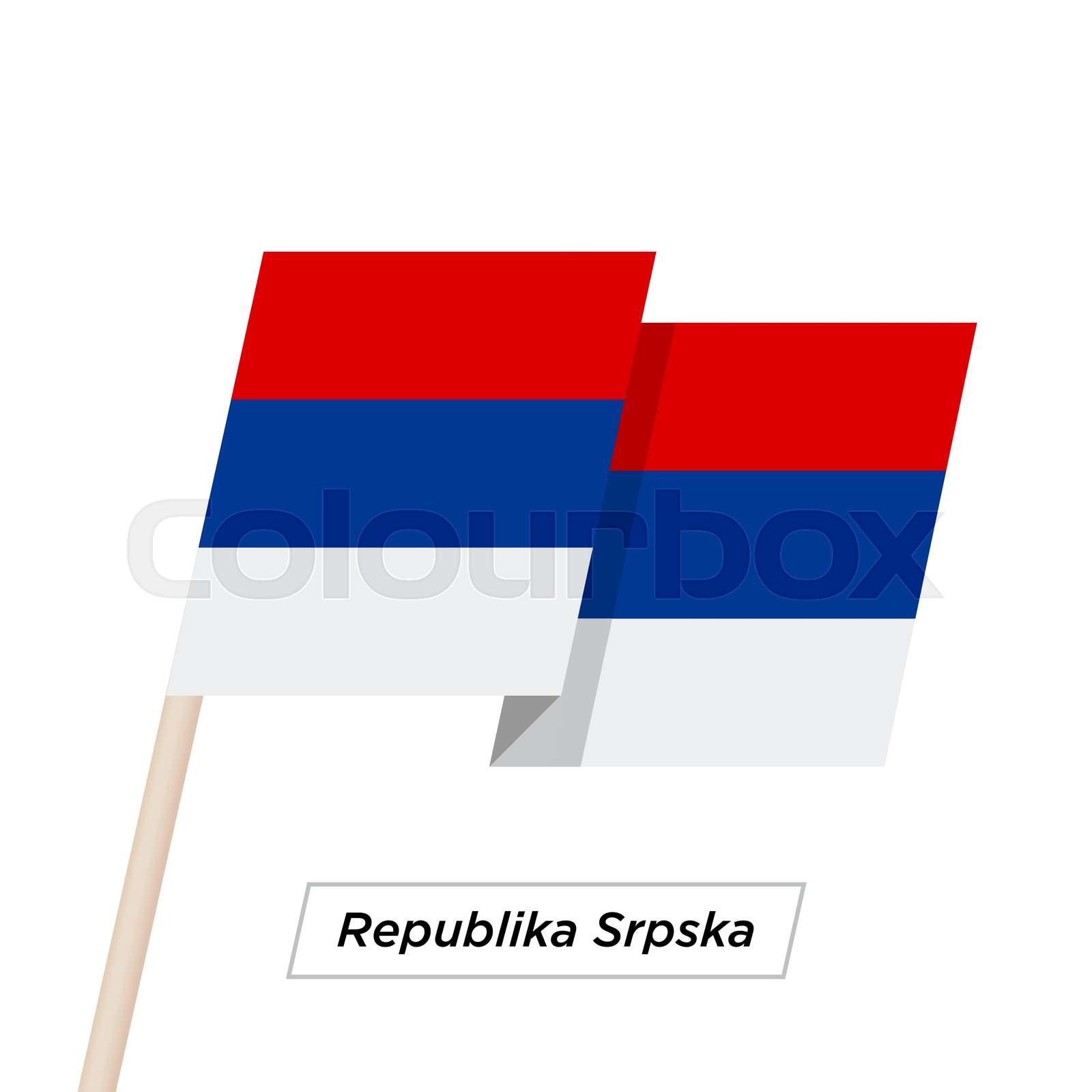 Republika Srpska Ribbon Waving Flag Isolated on White. Vector