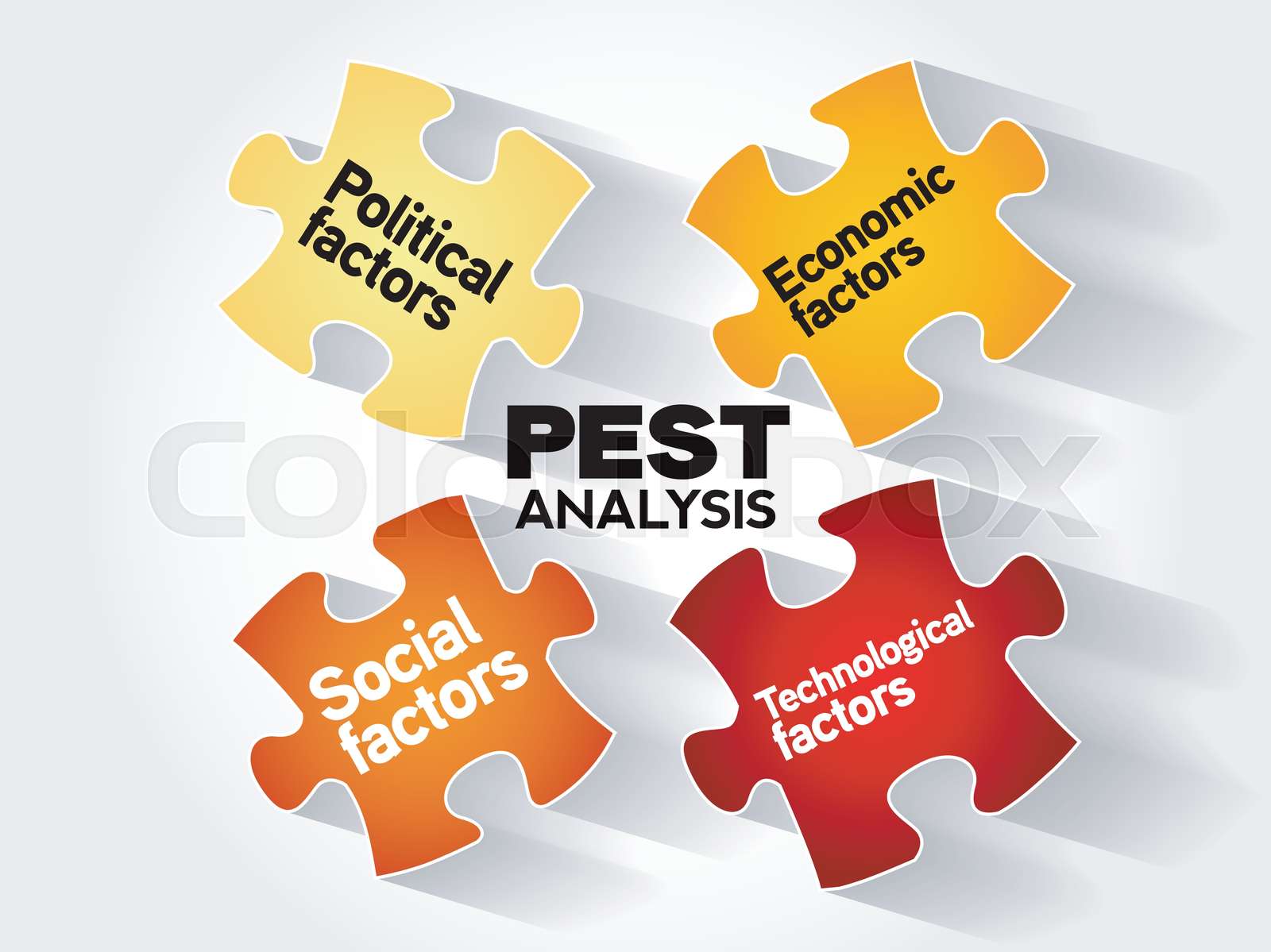 PEST Business Infographic target Stock vector Colourbox