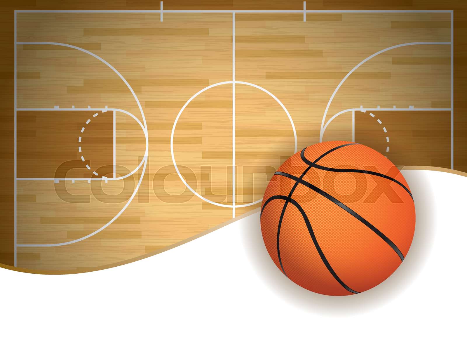 Basketball Court and Ball Background Stock vector Colourbox