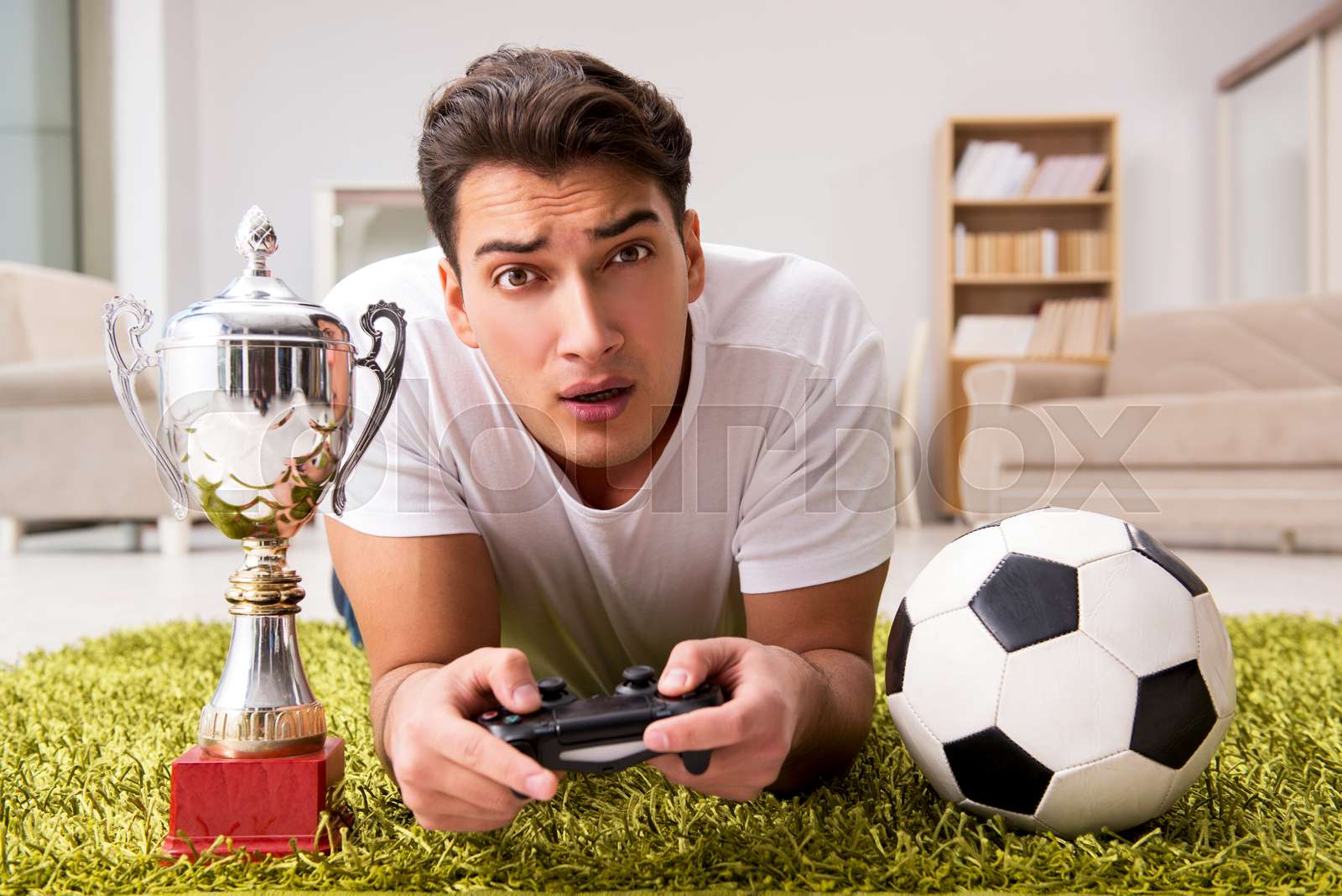 Man Addicted To Computer Games Stock Image Colourbox