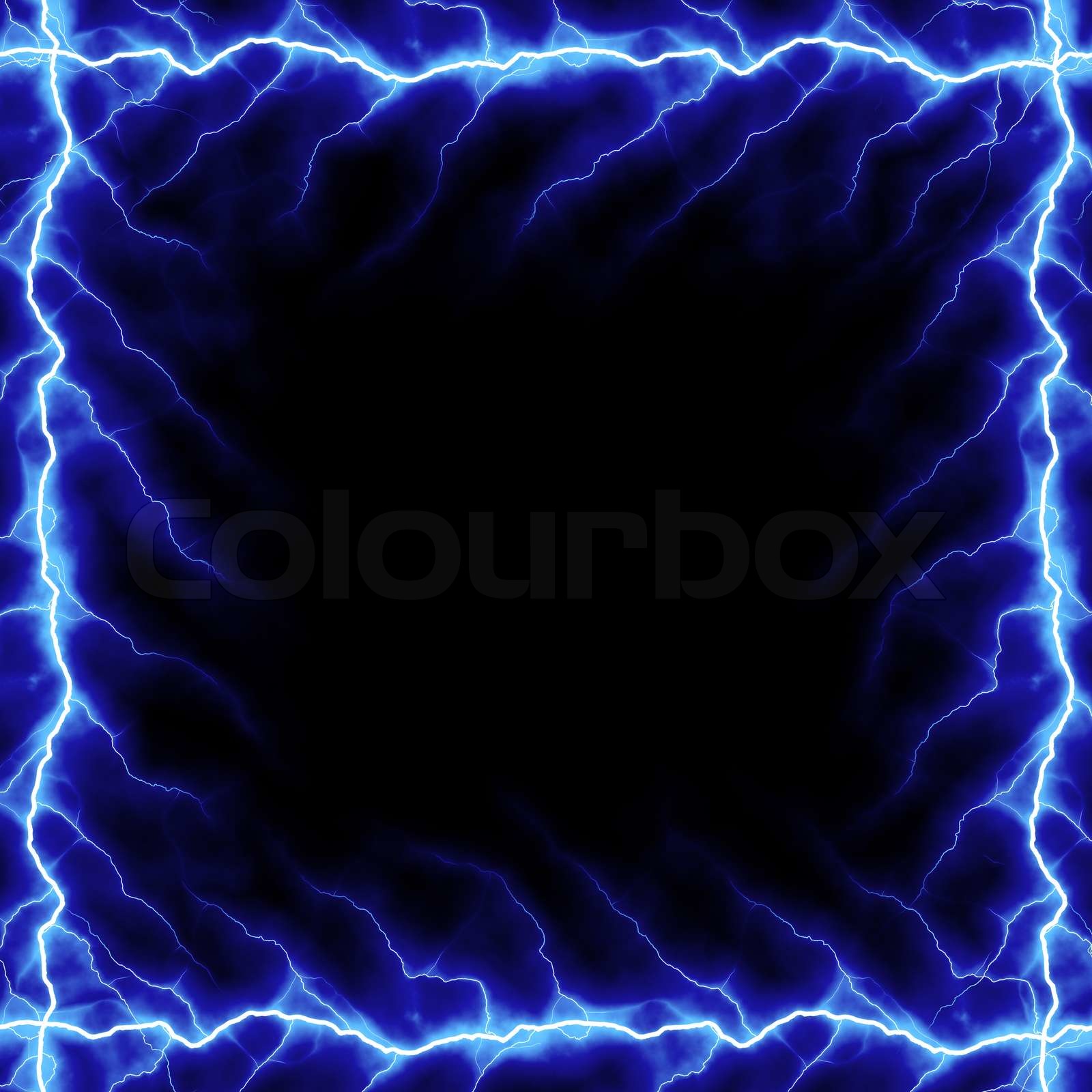 Bolts of lightning isolated over a black background | Stock image