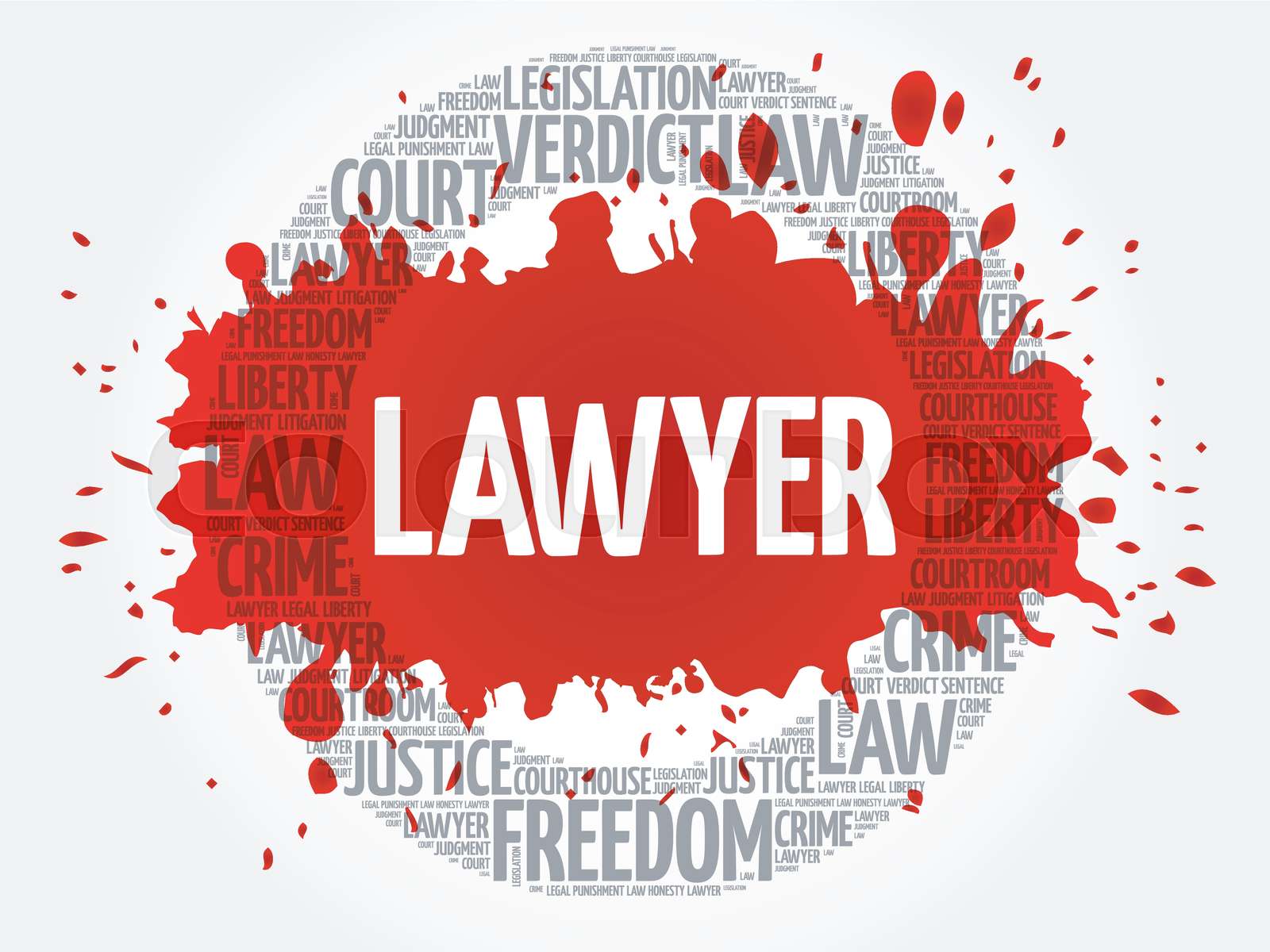 Lawyer word cloud Stock vector Colourbox