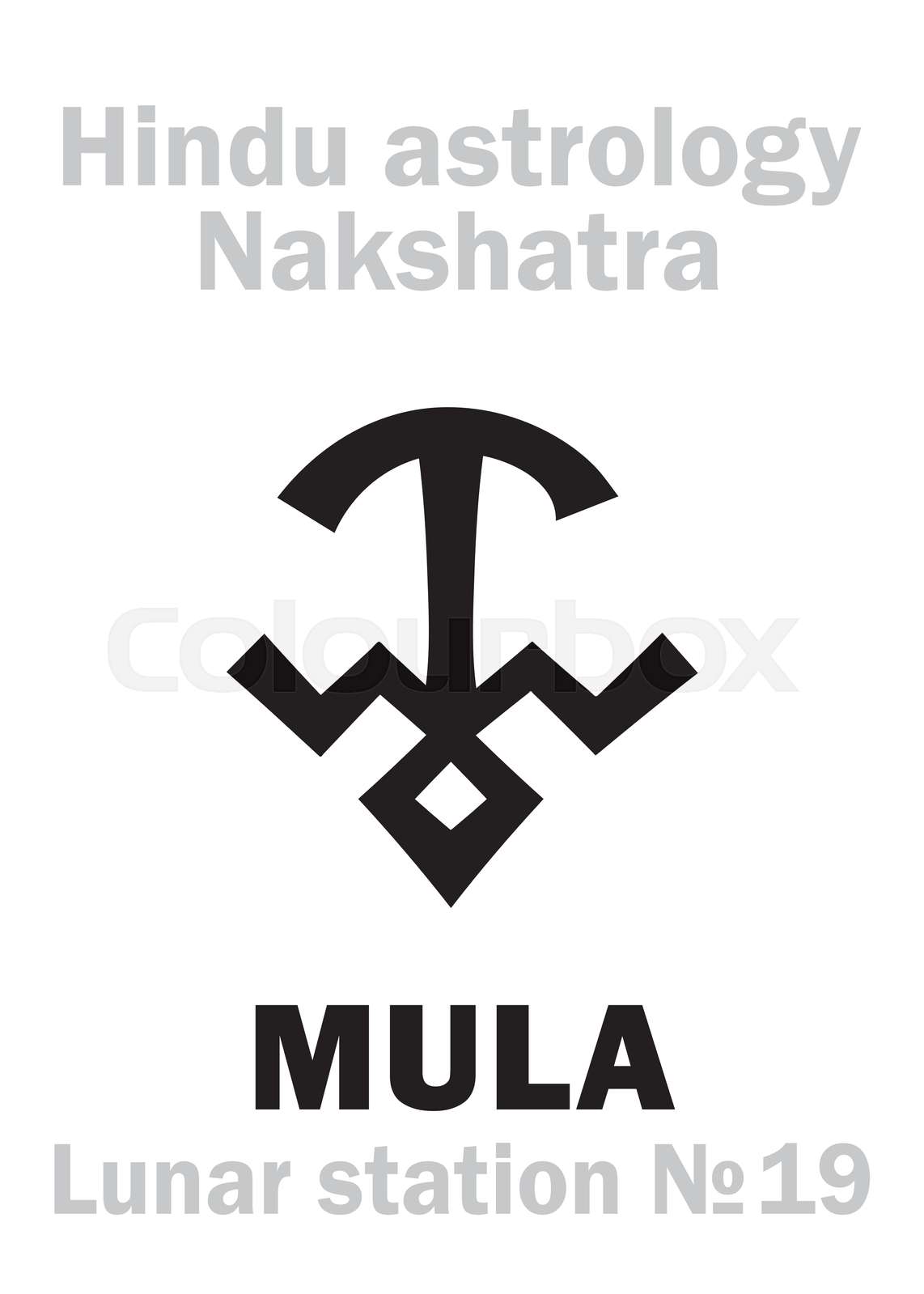 Astrology: Lunar station MULA (nakshatra) | Stock vector | Colourbox
